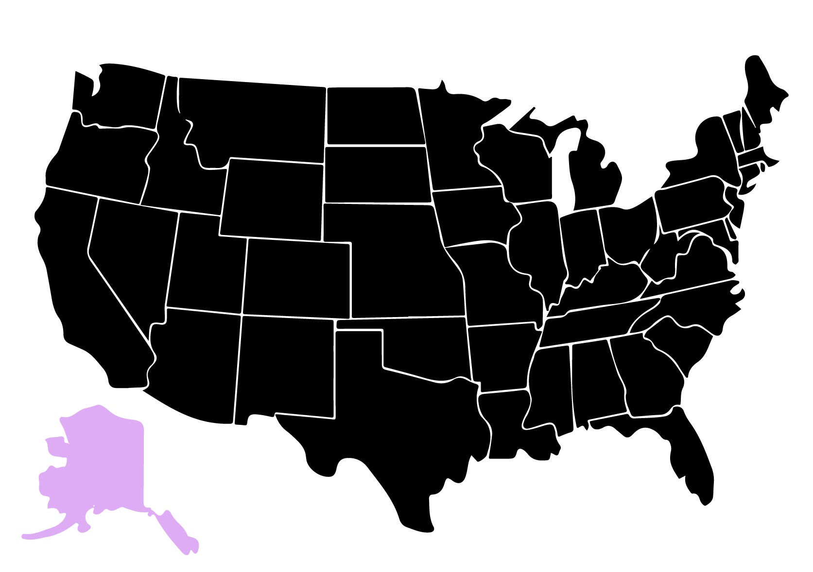 Map Showing Location of Kepler Window Tinters in Fairbanks, Alaska with Purple Highlight on the State