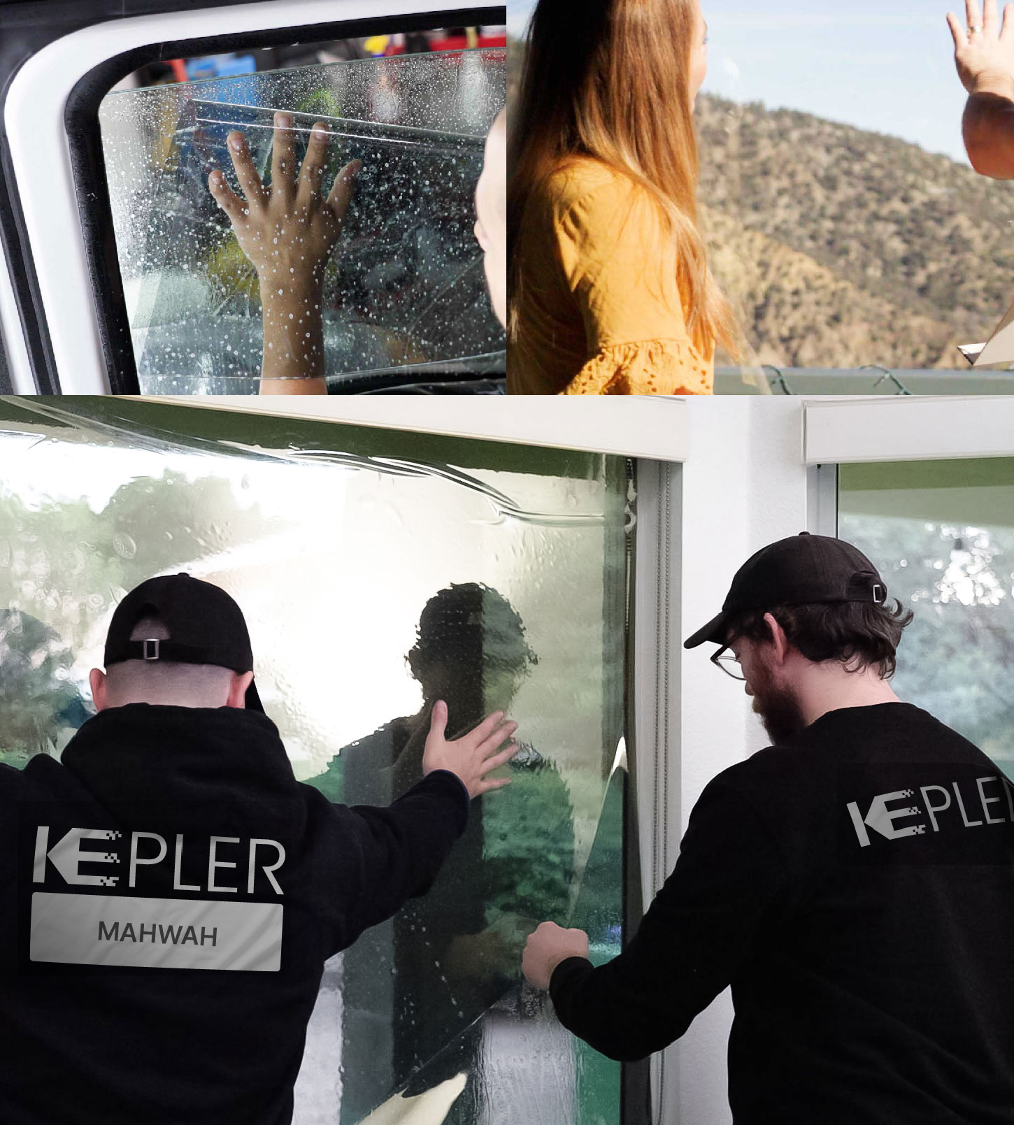 Kepler Technician Applying High-tech Window Tint to Home in Mahwah