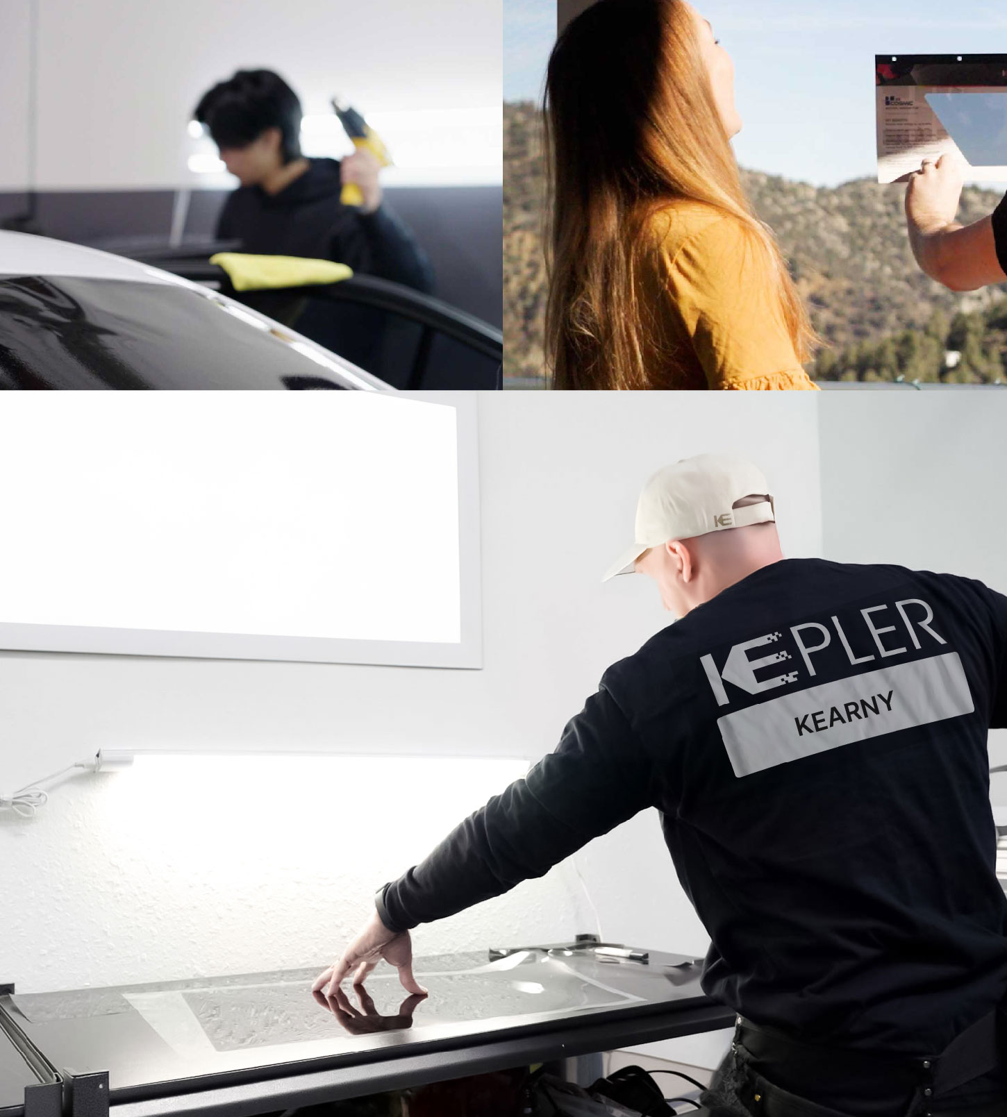 Window Tinting Specialist Cutting Film in Kearny, New Jersey