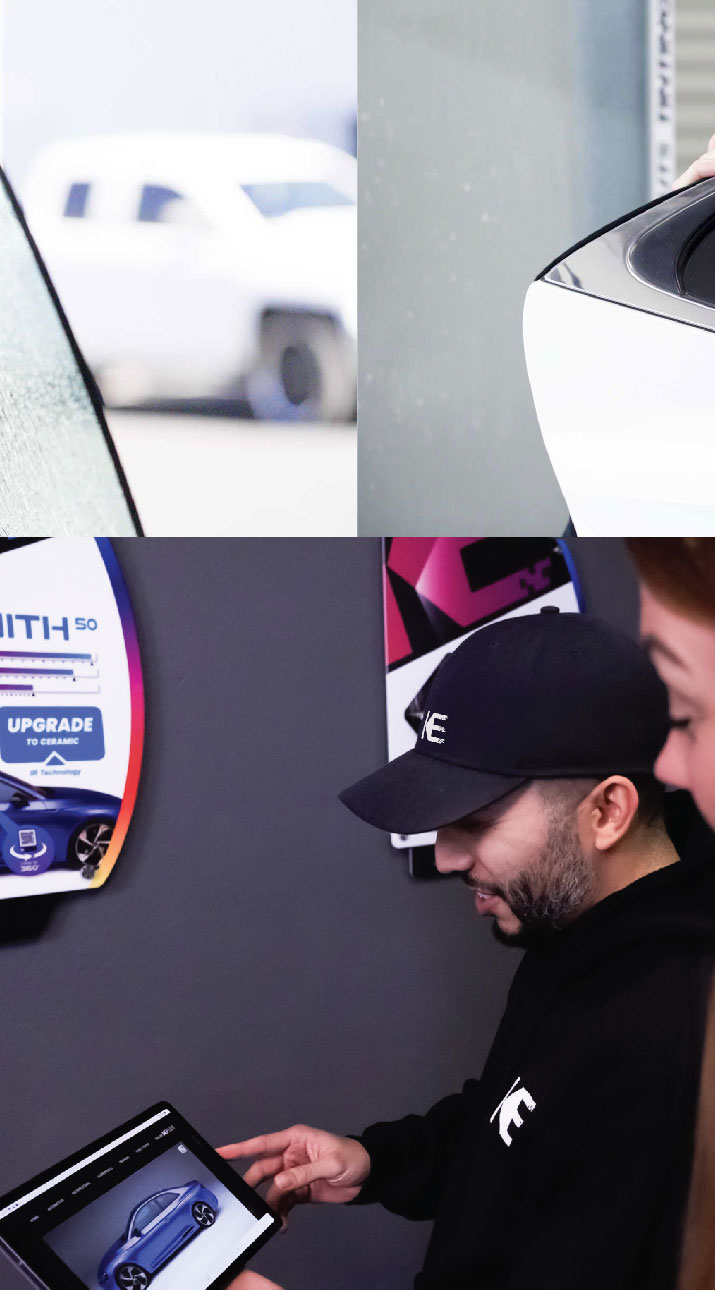 Kepler Dealer Showing Car Window Film Options to Customer in Rowland Heights, California