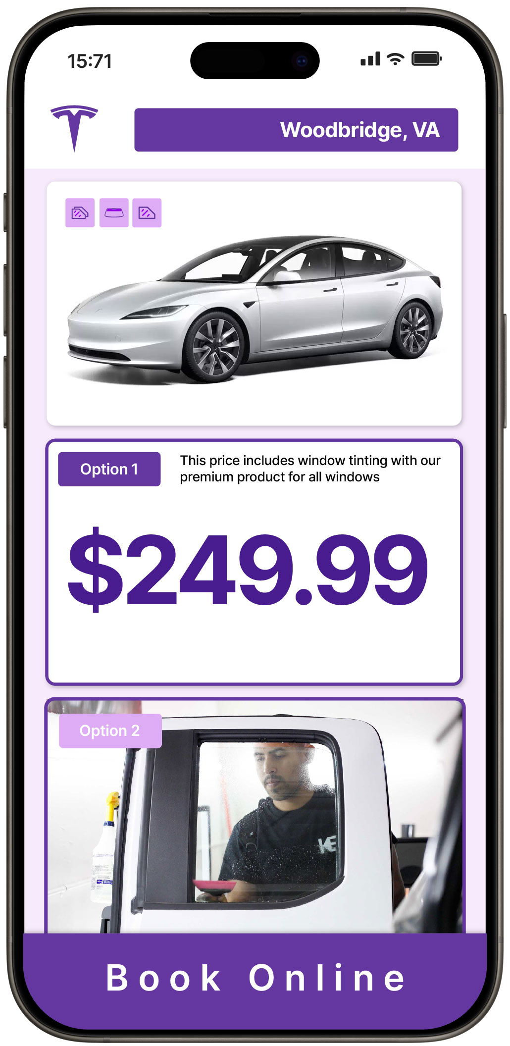 View Competitive Tesla Window Tinting Costs in Woodbridge, Virginia