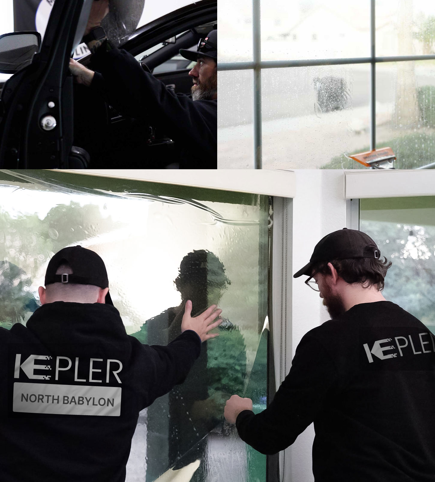 Kepler Technician Installing Advanced Window Tint to Home in North Babylon
