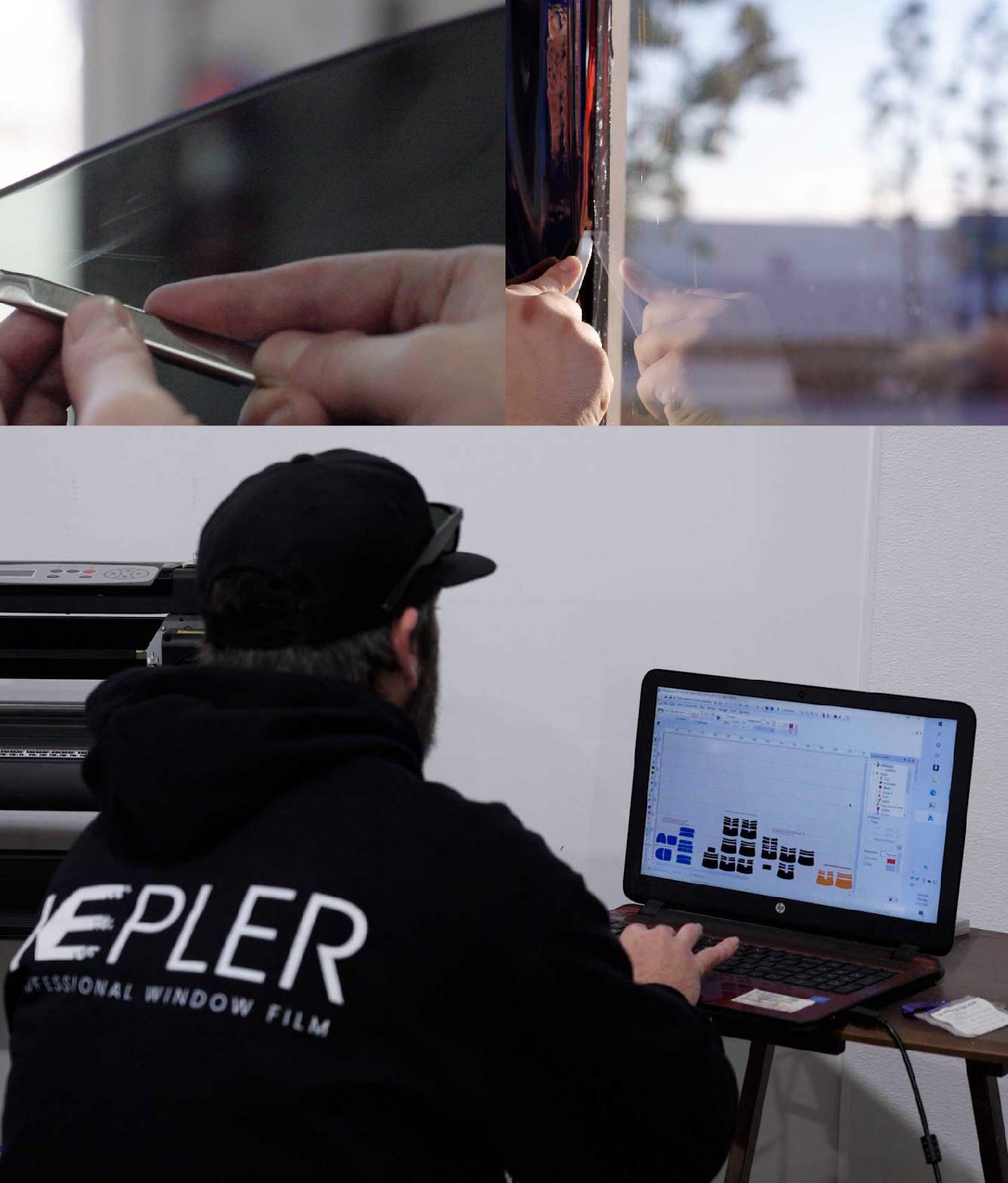 Ceramic Window Tinting Expert Cutting Film in Gilbert, Arizona