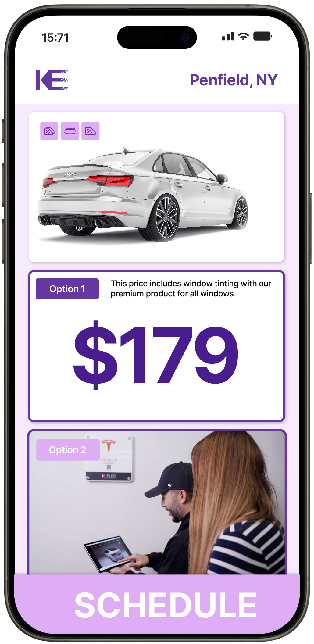 View Affordable Car Window Tinting Rates in Penfield, New York
