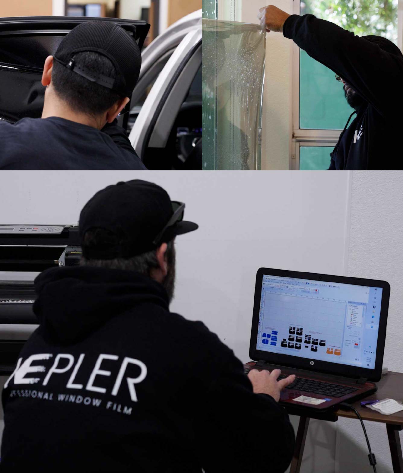 Ceramic Window Tinting Expert Cutting Film in Anniston, Alabama