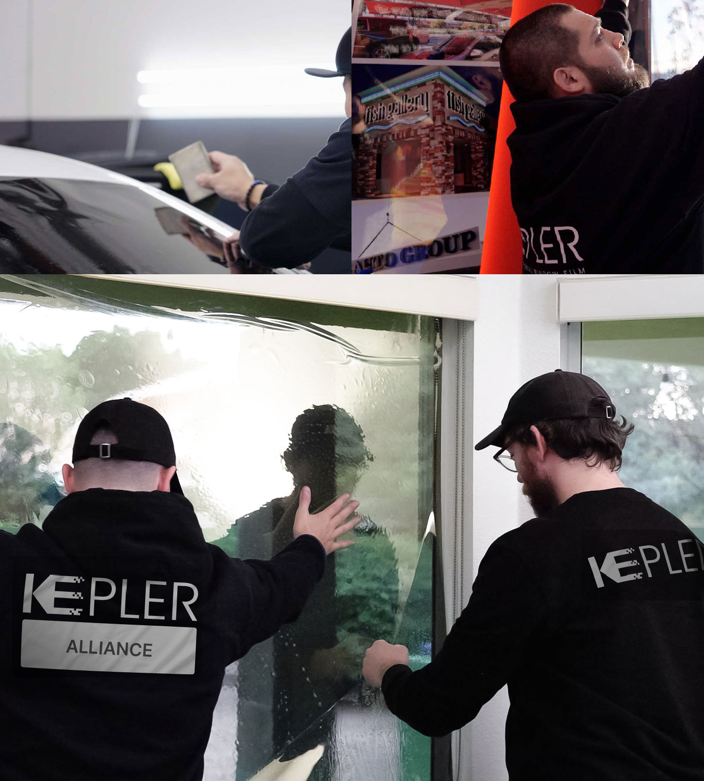 Expert Technician Fitting High-tech Window Tint to Home in Alliance