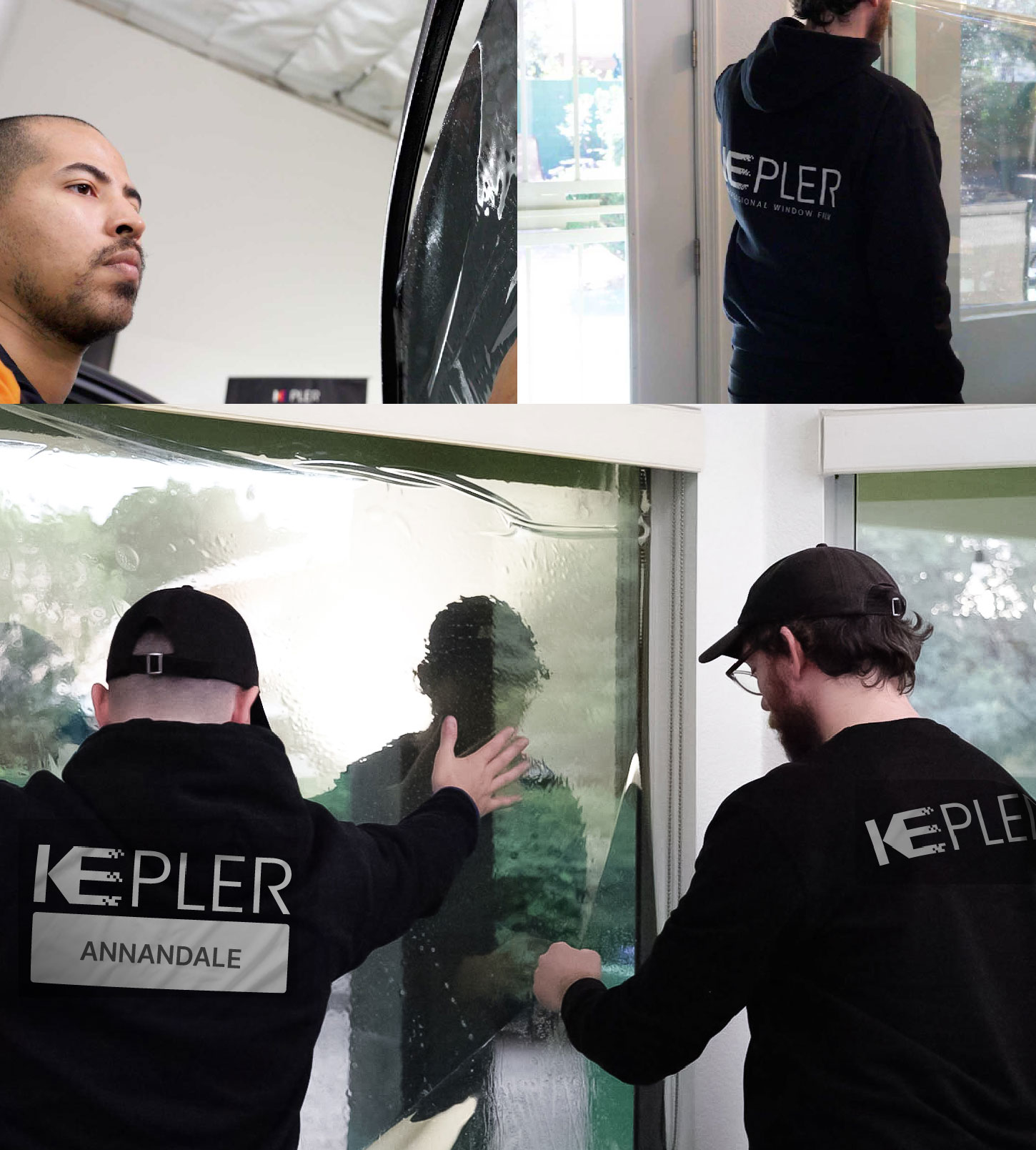 Kepler Technician Fitting High-tech Window Tint to Home in Annandale