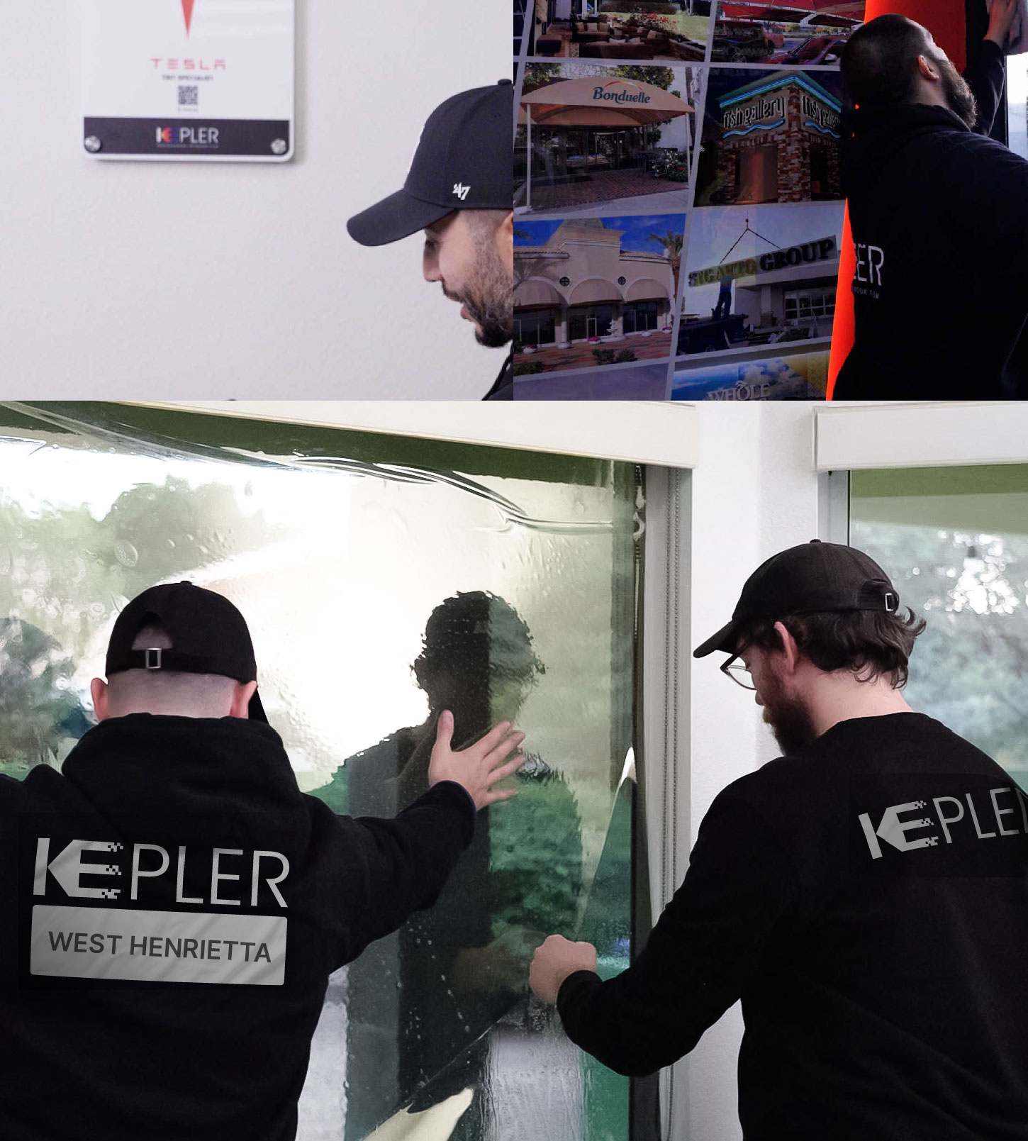 Kepler Technician Installing High-tech Window Tint to Home in West Henrietta