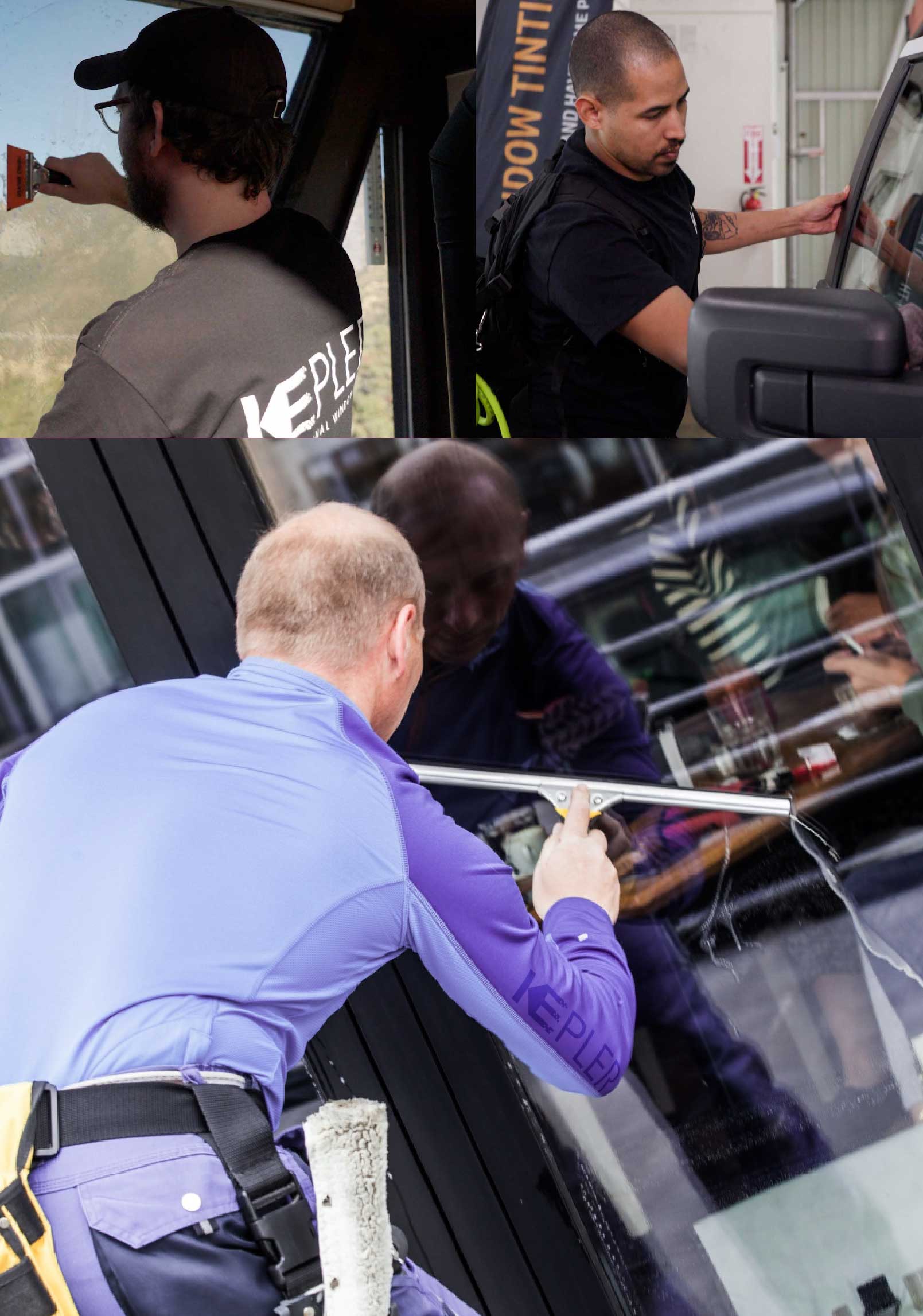 Kepler Skilled Applying Anti-Graffiti Window Film to a Niagara Falls Shop Front