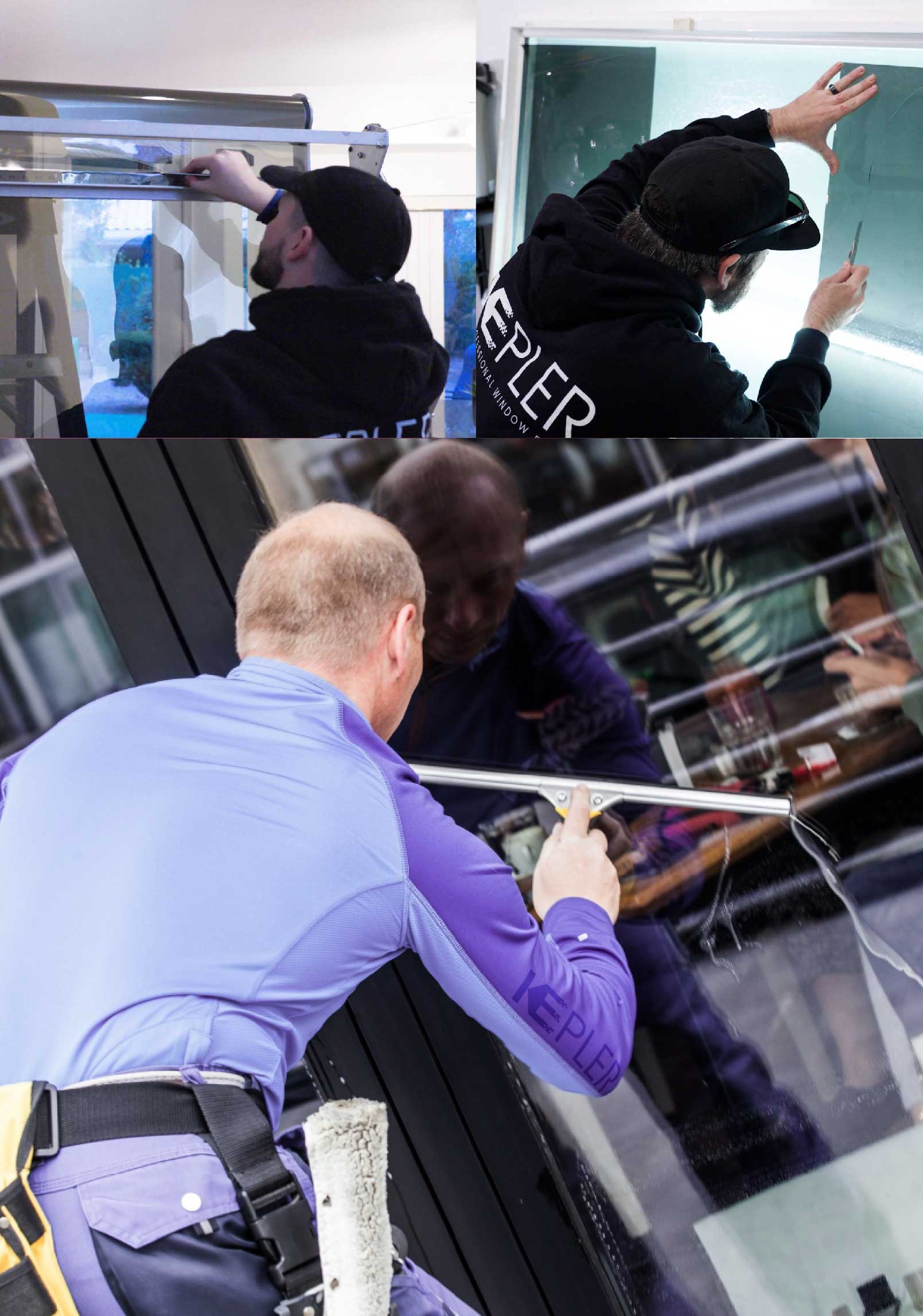 Kepler Professional Applying Anti-Graffiti Window Film to a Reedley Shop Front