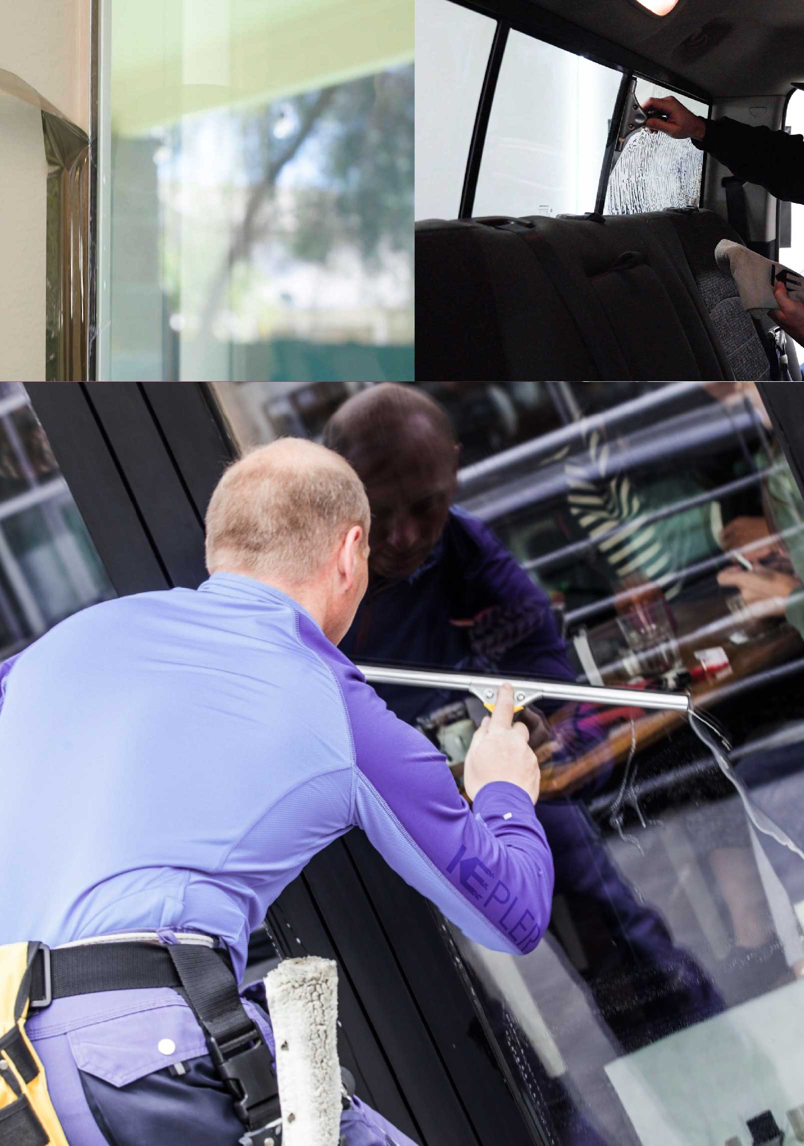Kepler Skilled Applying Anti-Graffiti Window Film to a High Point Shop Front