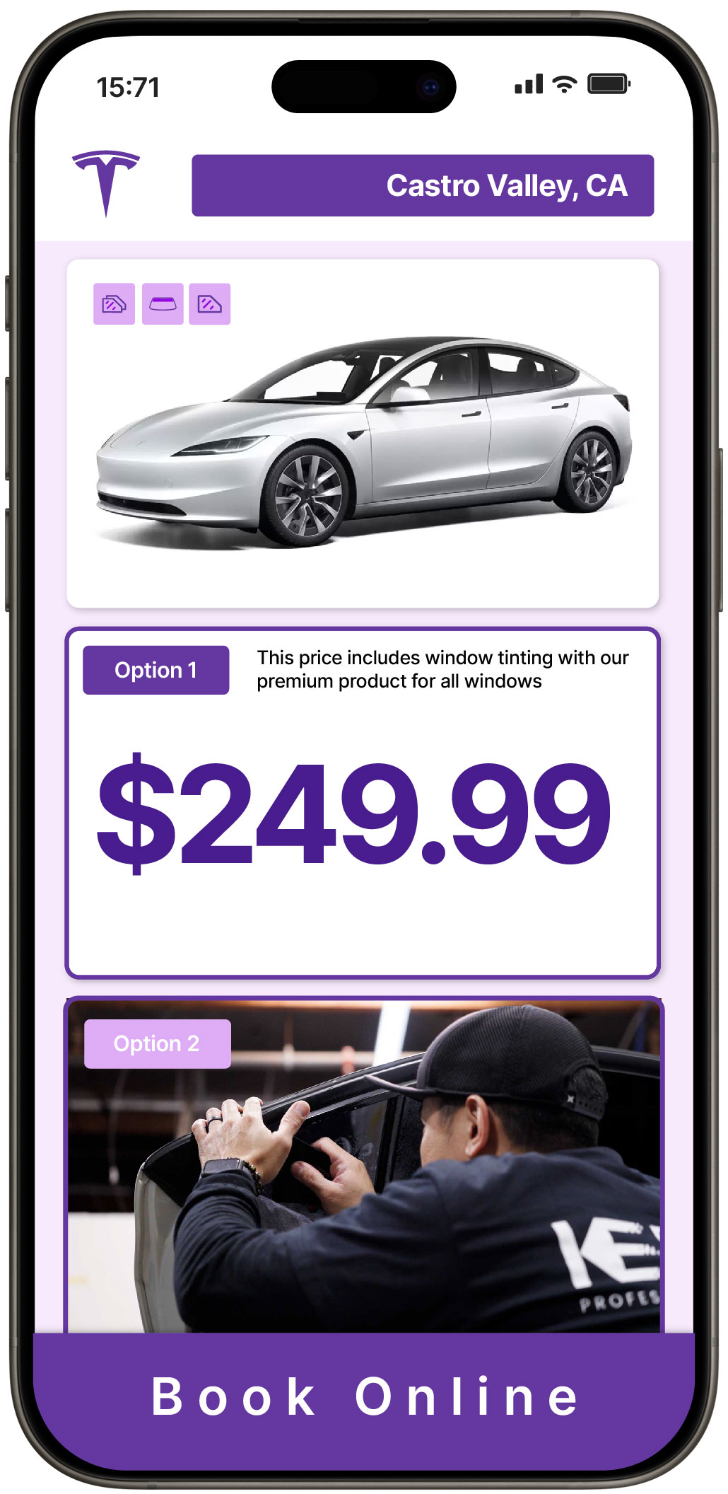 View Reasonable Tesla Window Tinting Costs in Castro Valley, California