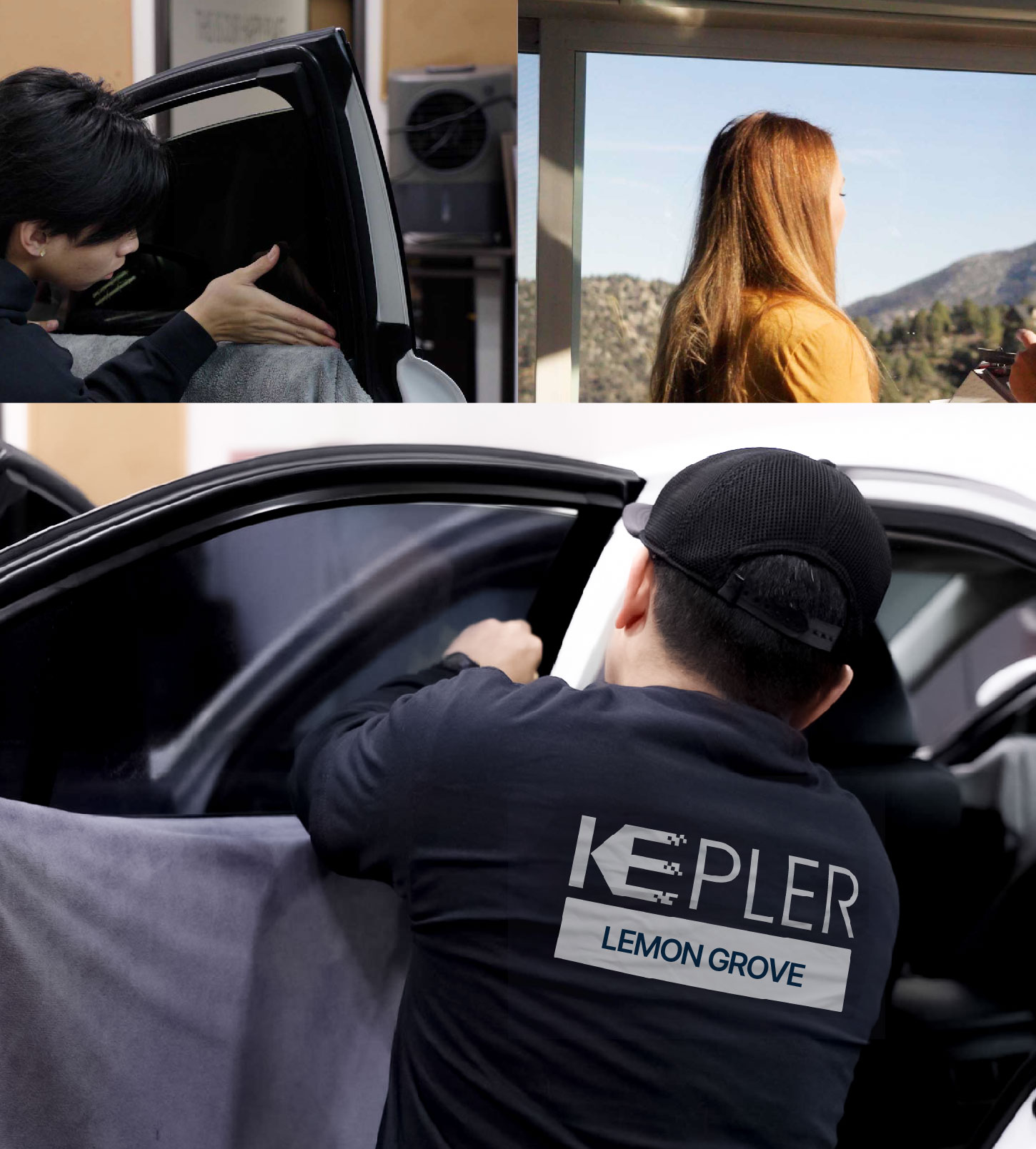 Automotive Window Tinting Expert Applying Film in Lemon Grove, California
