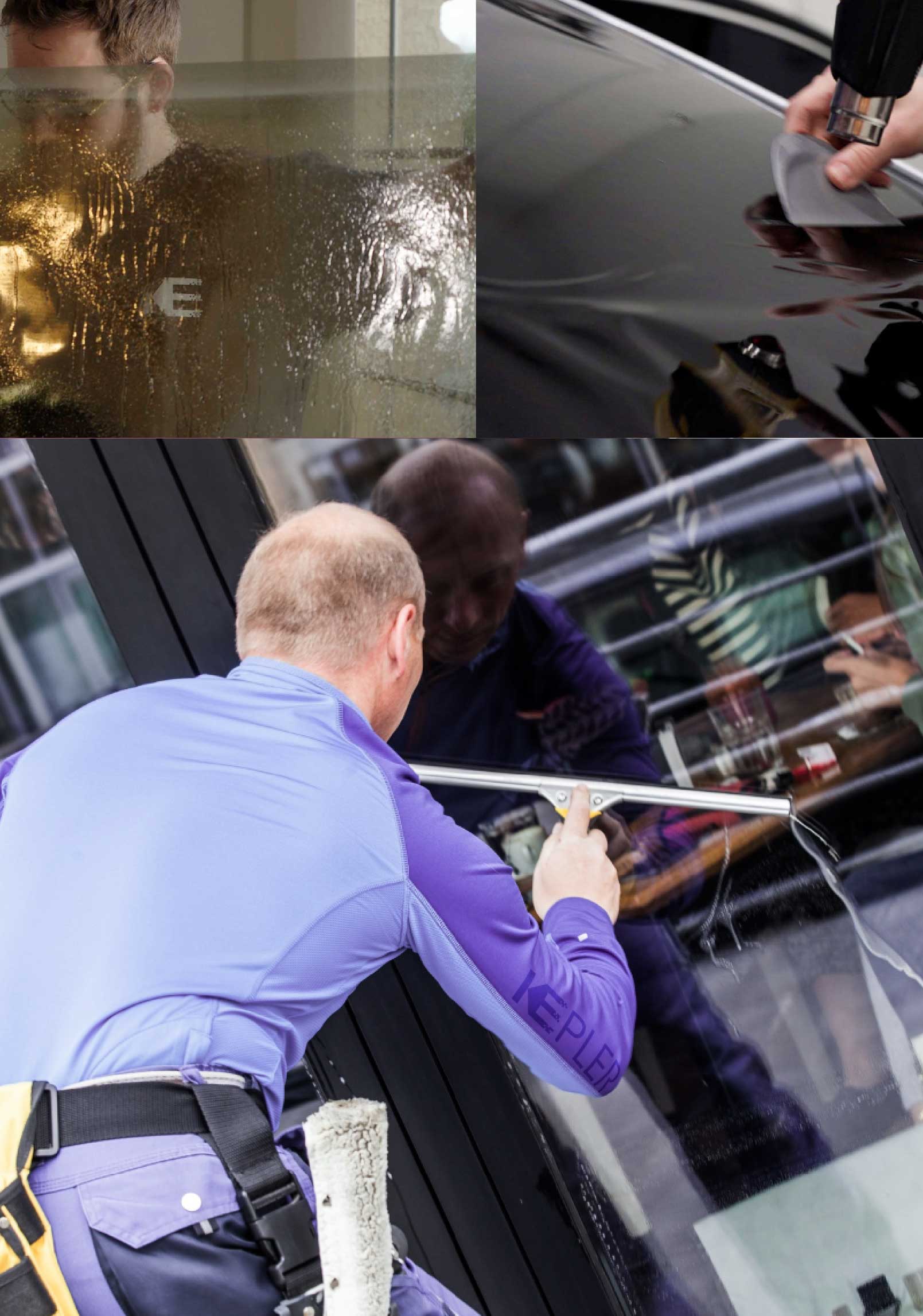 Kepler Professional Applying Anti-Graffiti Window Film to a Matthews Shop Front
