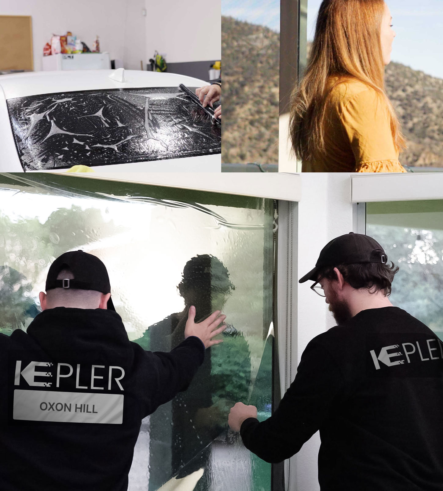 Expert Technician Fitting High-tech Window Tint to Home in Oxon Hill