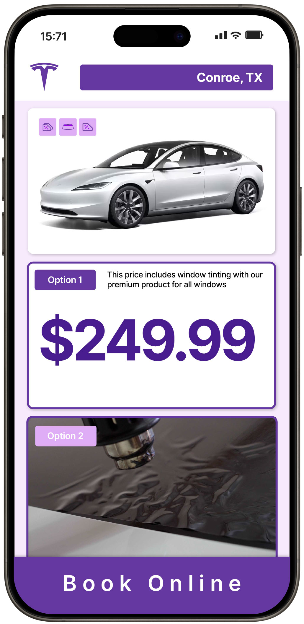 View Reasonable Tesla Window Tinting Prices in Conroe, Texas