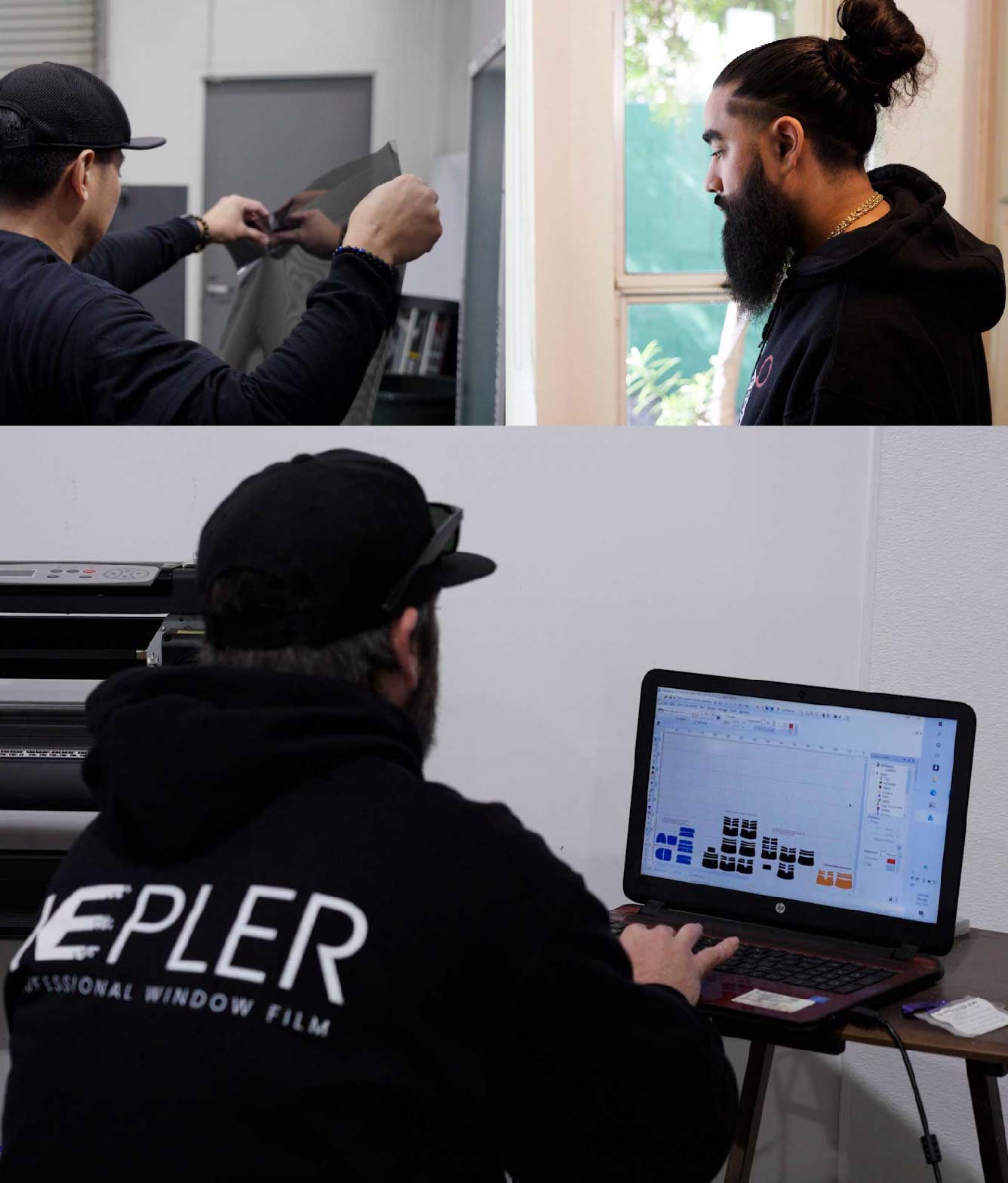 Ceramic Window Tinting Expert Cutting Film in Beaumont, Texas