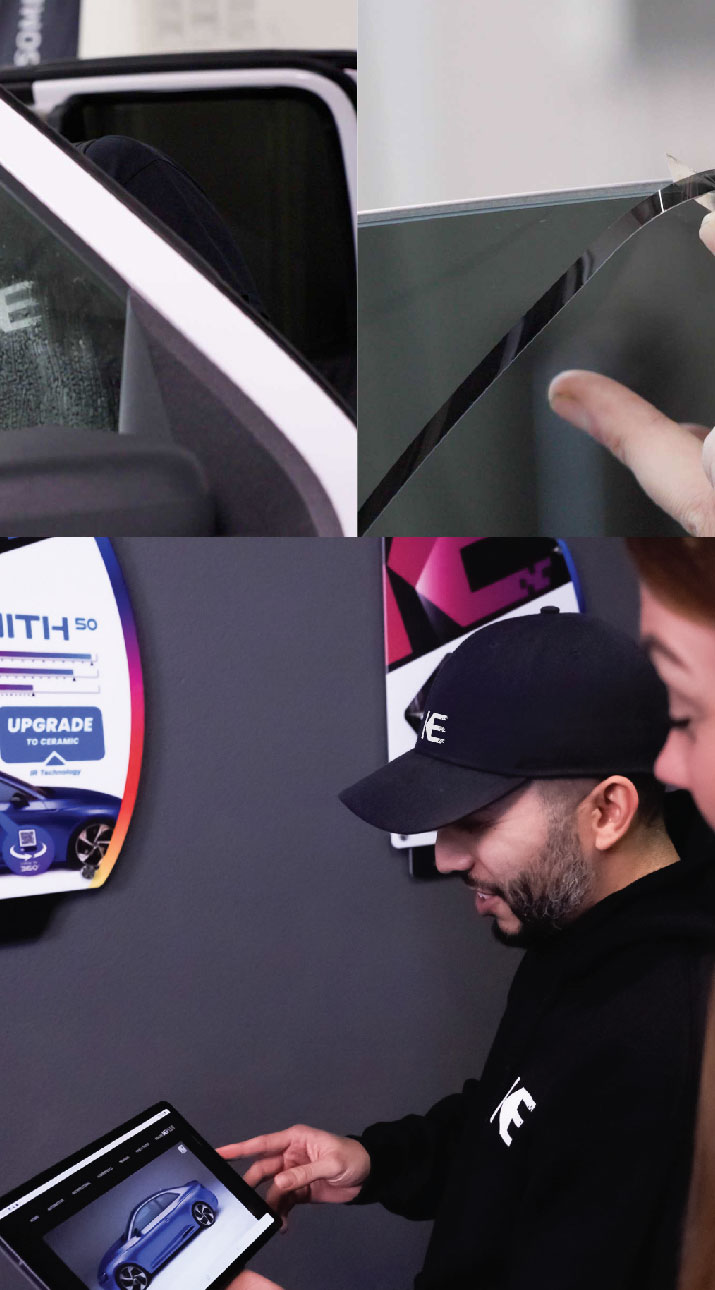 Kepler Dealer Showing Car Window Film Options to Customer in Winston-Salem, North Carolina