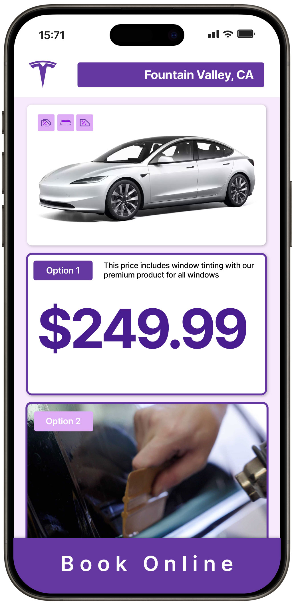 View Reasonable Tesla Window Tinting Costs in Fountain Valley, California