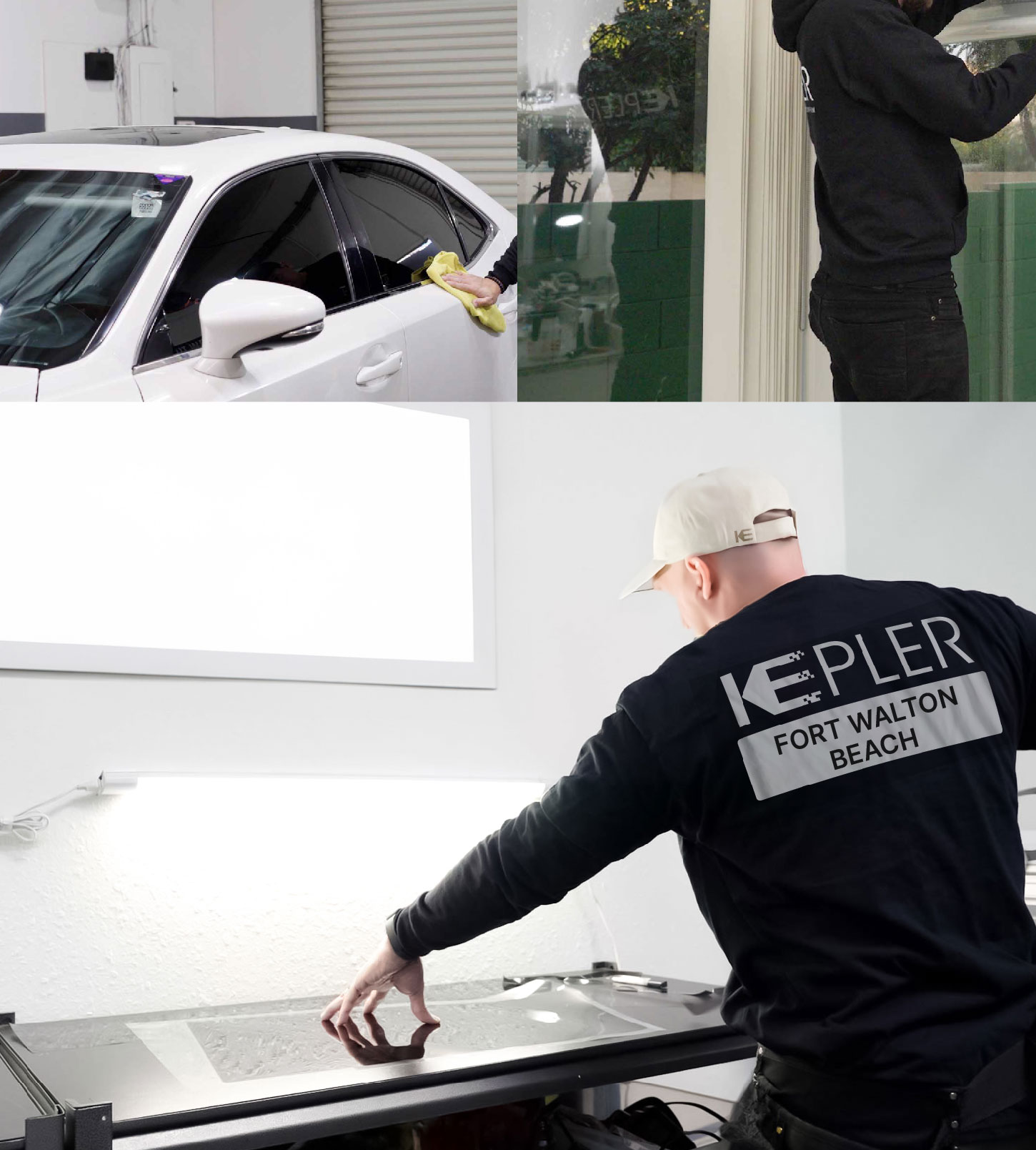 Window Tinting Specialist Cutting Film in Fort Walton Beach, Florida