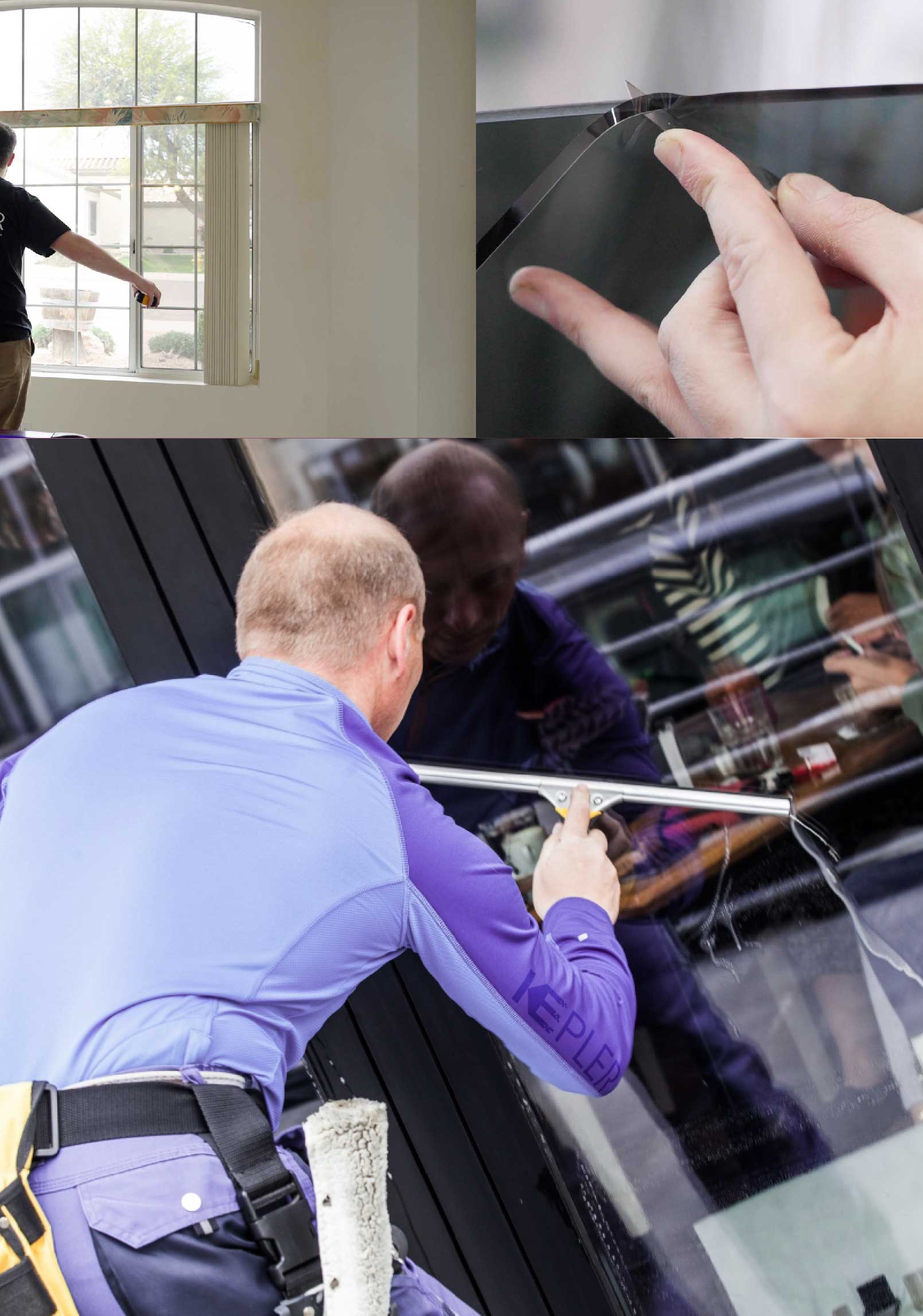 Kepler Professional Applying Anti-Graffiti Window Film to a Abilene Shop Front