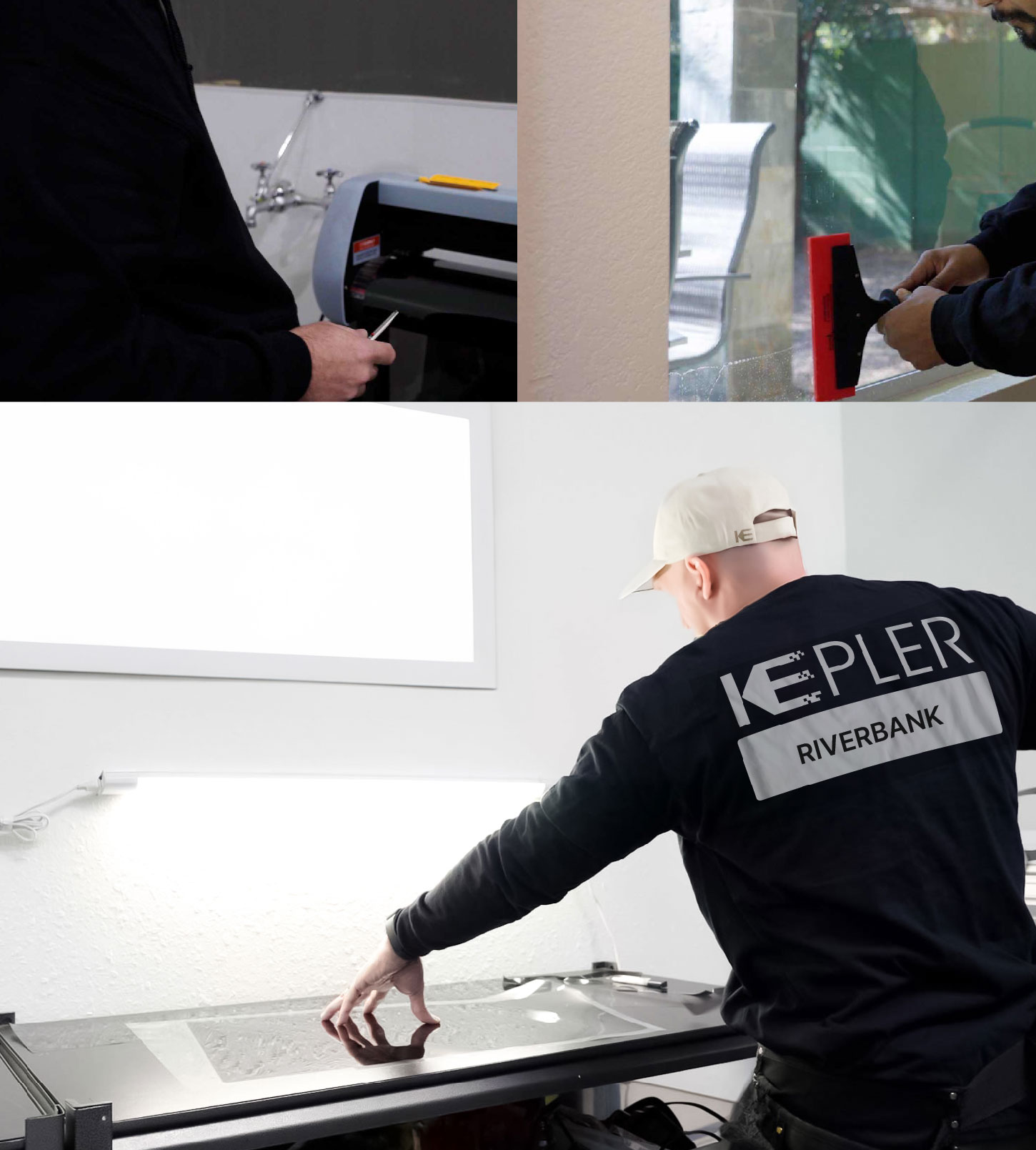 Window Tinting Specialist Cutting Film in Riverbank, California
