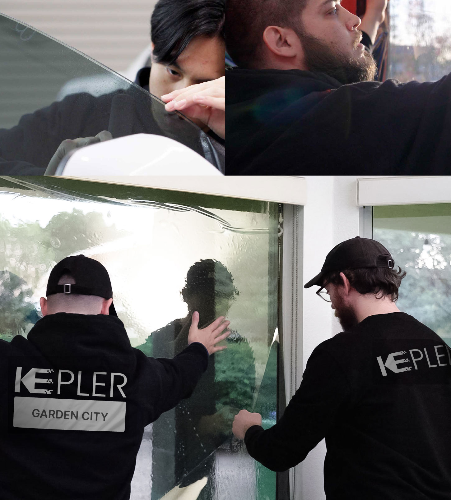 Kepler Technician Fitting Ceramic Window Tint to Home in Garden City