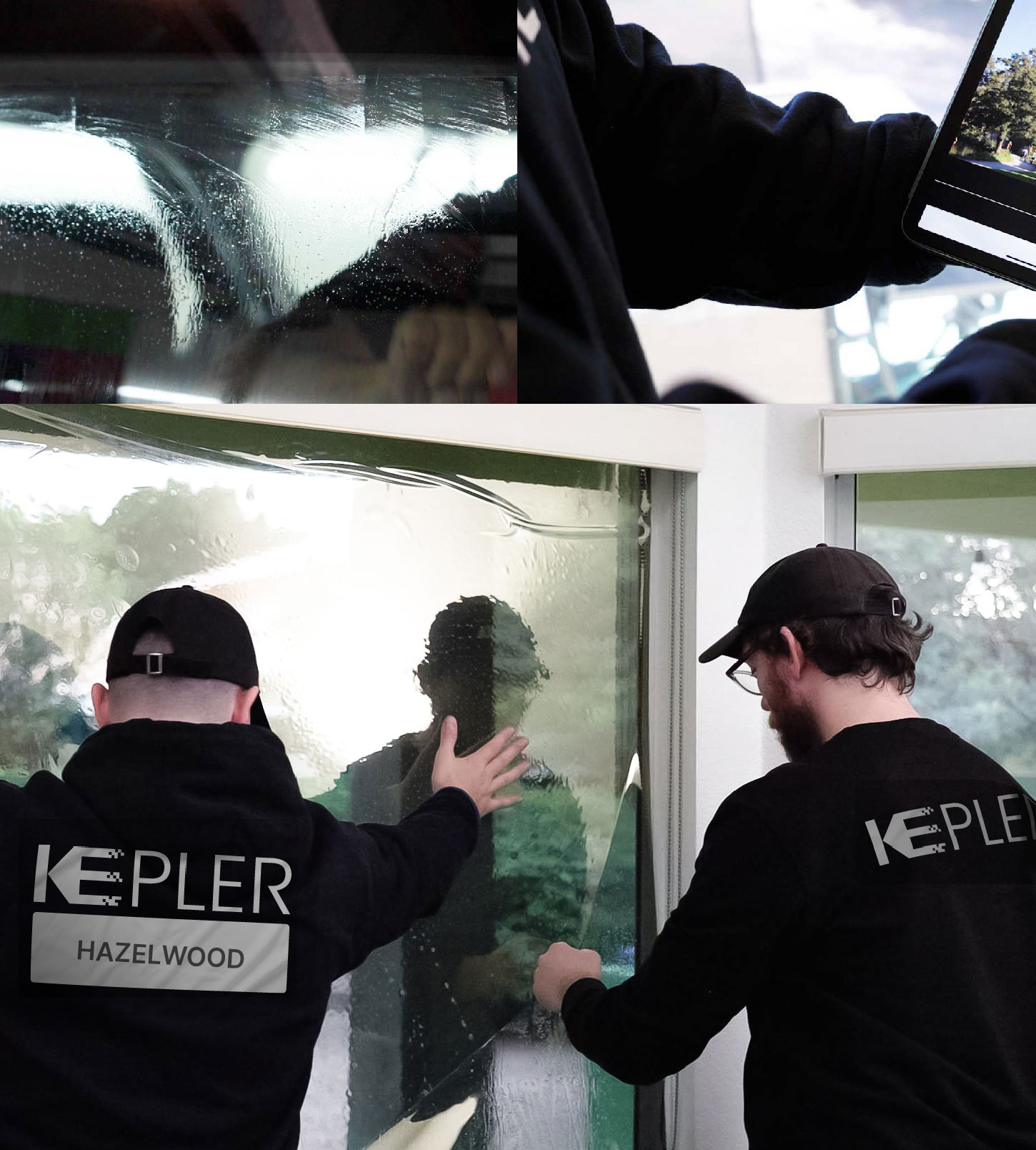 Expert Technician Fitting High-tech Window Tint to Home in Hazelwood