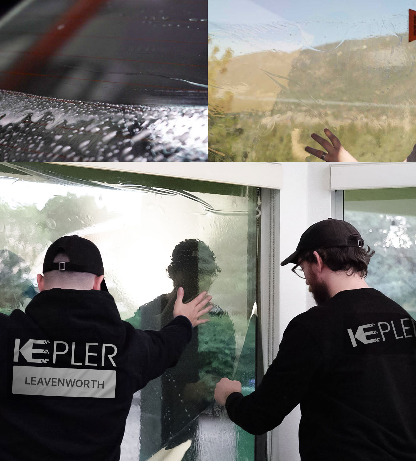 Kepler Technician Applying Advanced Window Tint to Home in Leavenworth