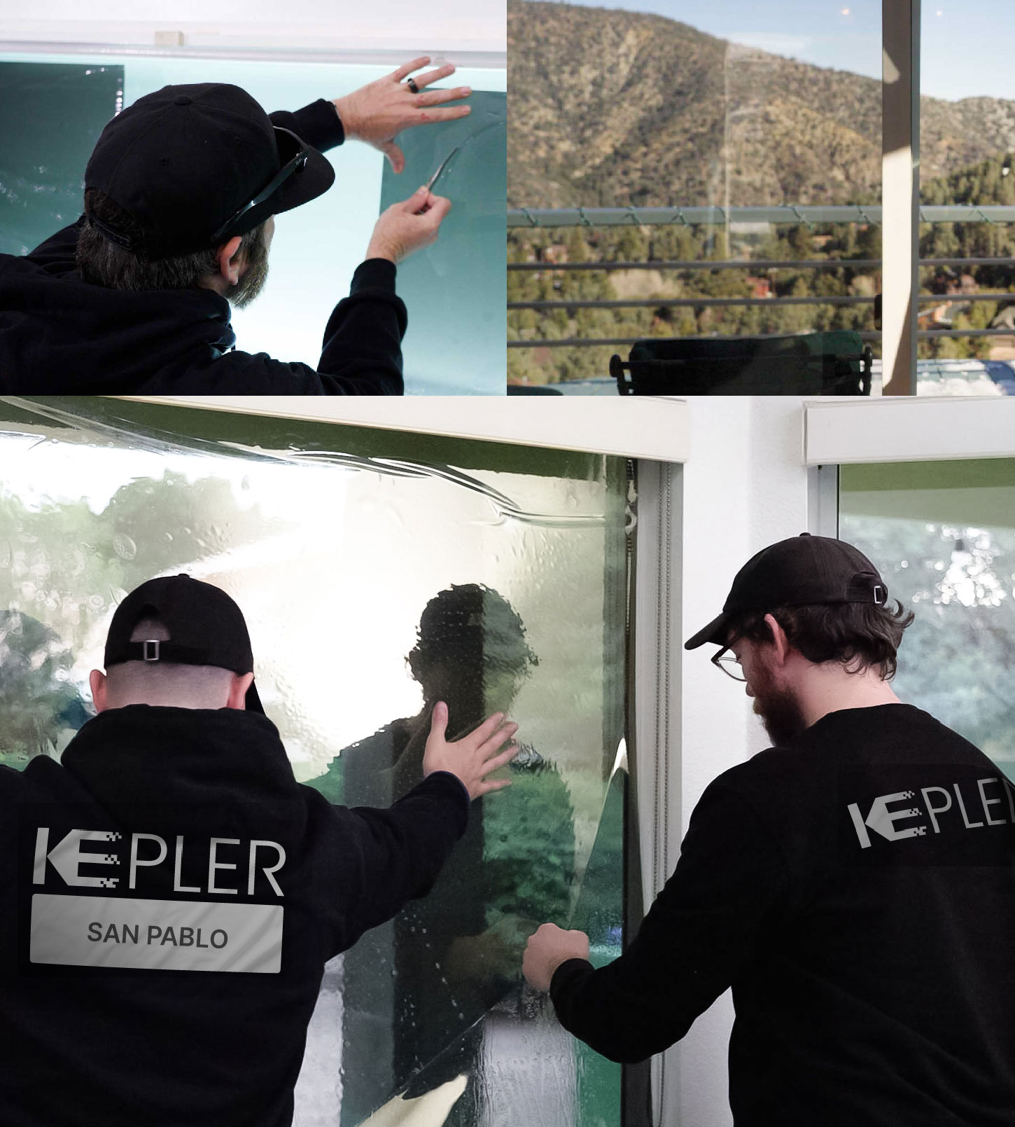 Expert Technician Installing Advanced Window Tint to Home in San Pablo