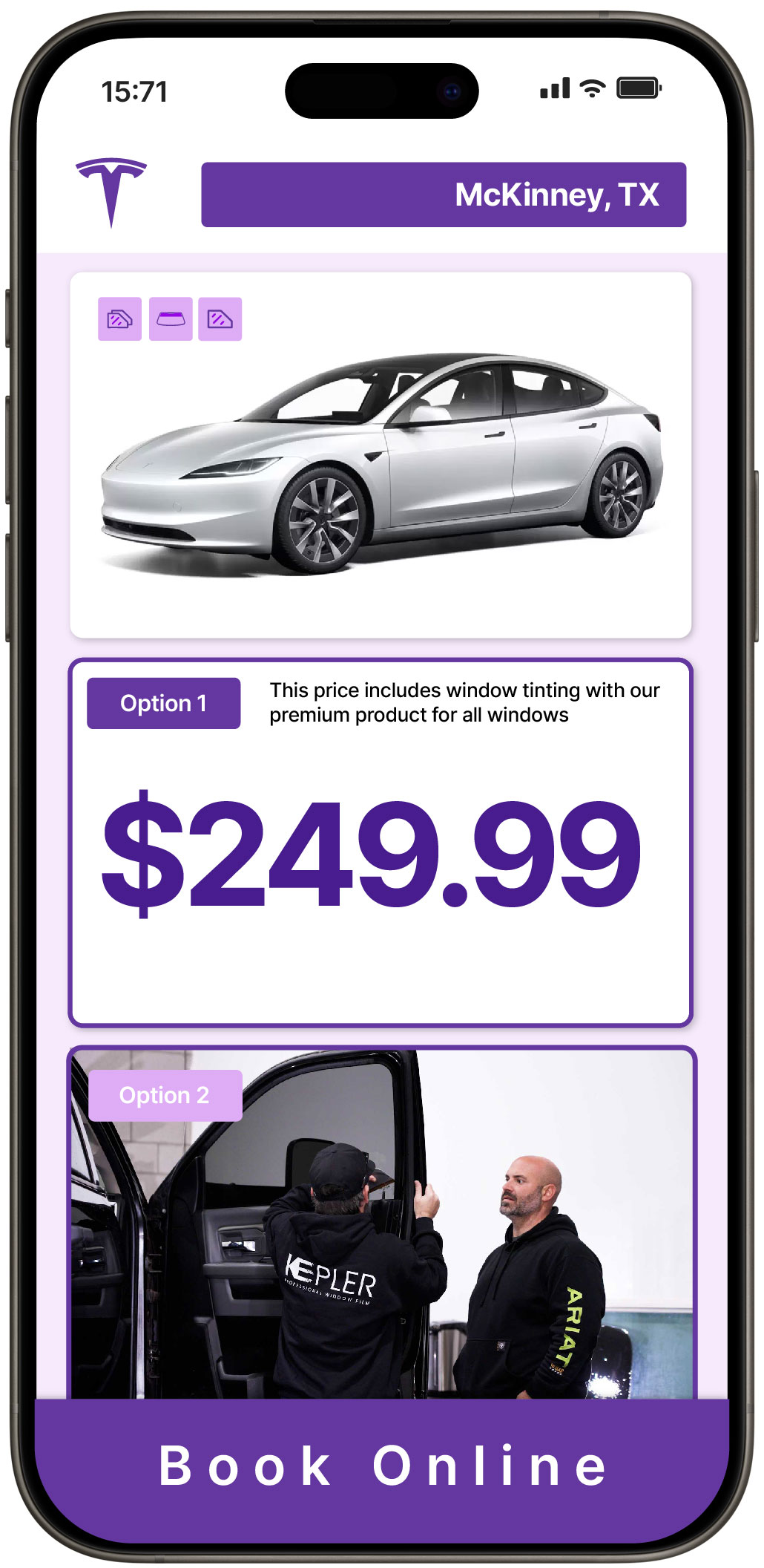 View Affordable Tesla Window Tinting Rates in McKinney, Texas