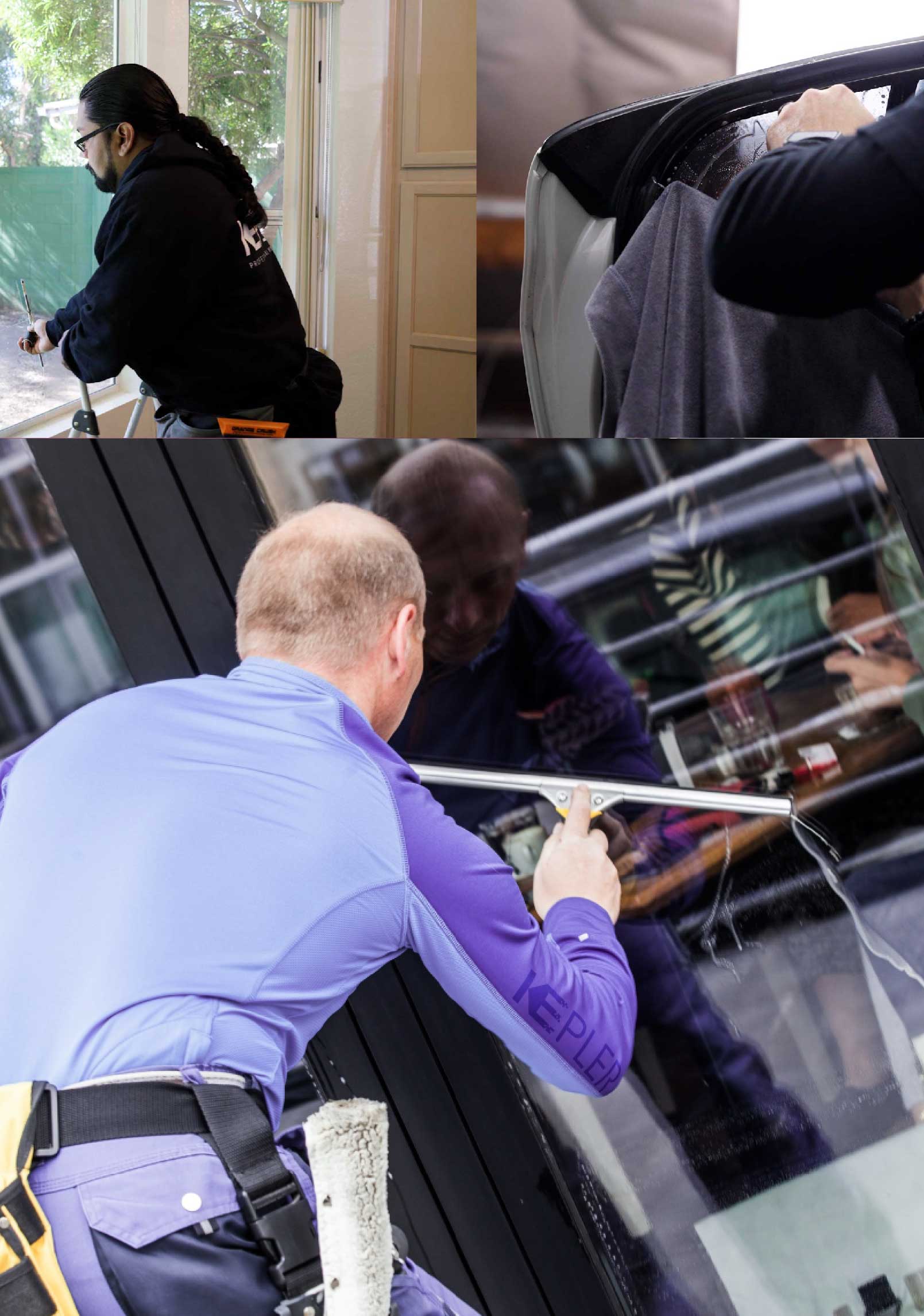 Kepler Skilled Applying Anti-Graffiti Window Film to a Rochester Shop Front