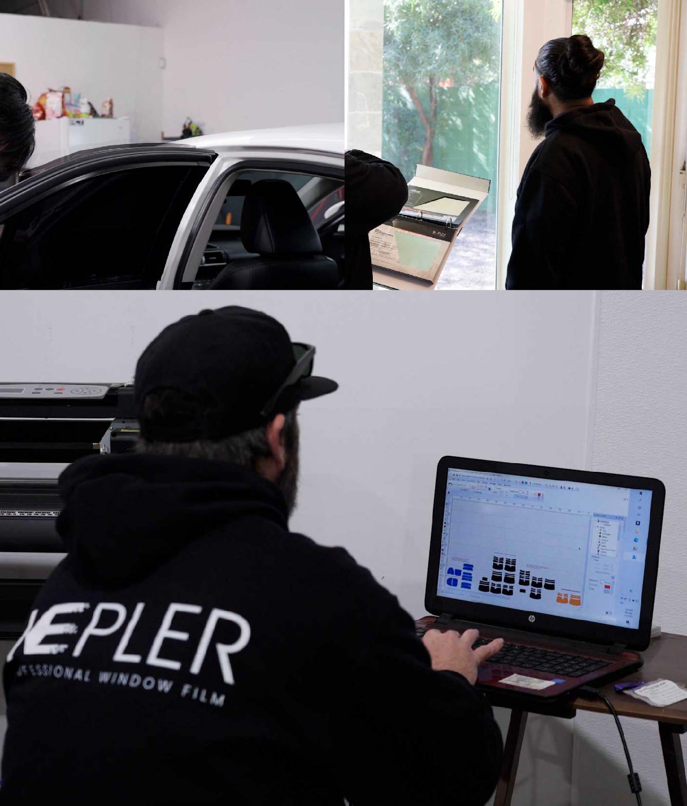Ceramic Window Tinting Expert Cutting Film in Honolulu, Hawaii