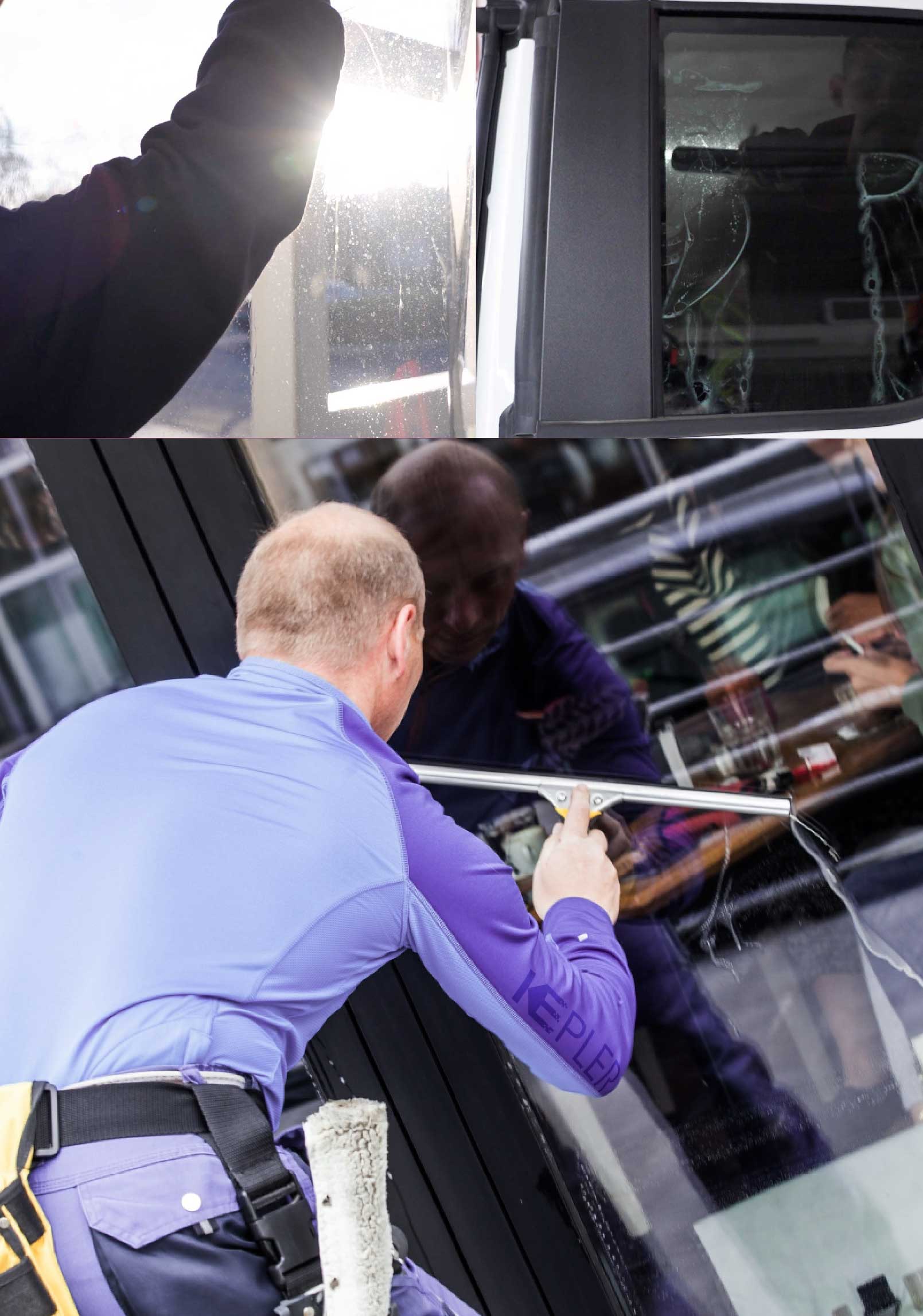 Kepler Skilled Applying Anti-Graffiti Window Film to a Massapequa Park Shop Front