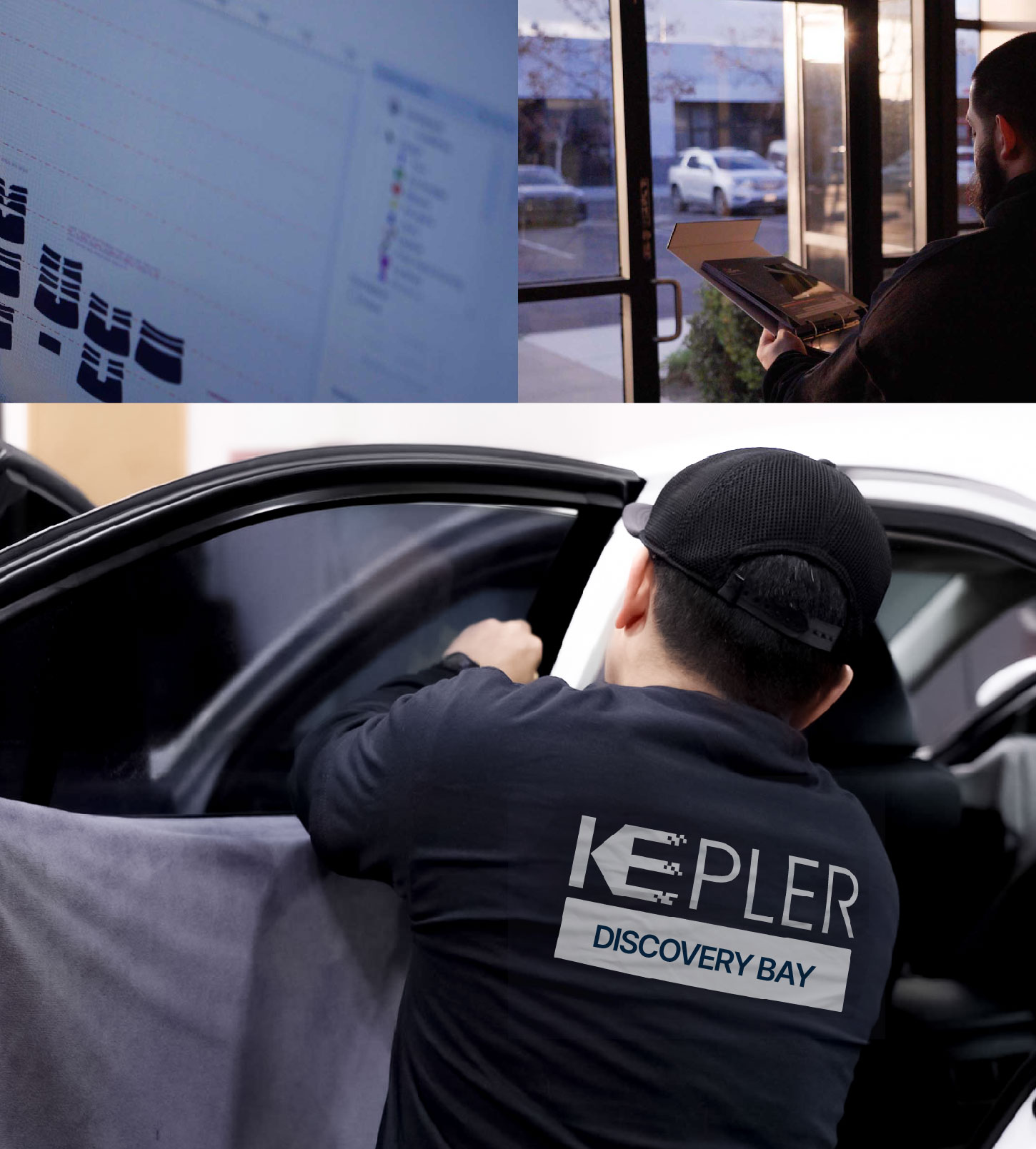 Automotive Window Tinting Expert Applying Film in Discovery Bay, California