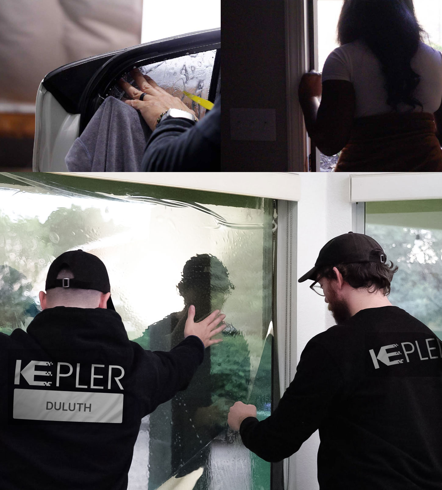 Kepler Technician Fitting Advanced Window Tint to Home in Duluth