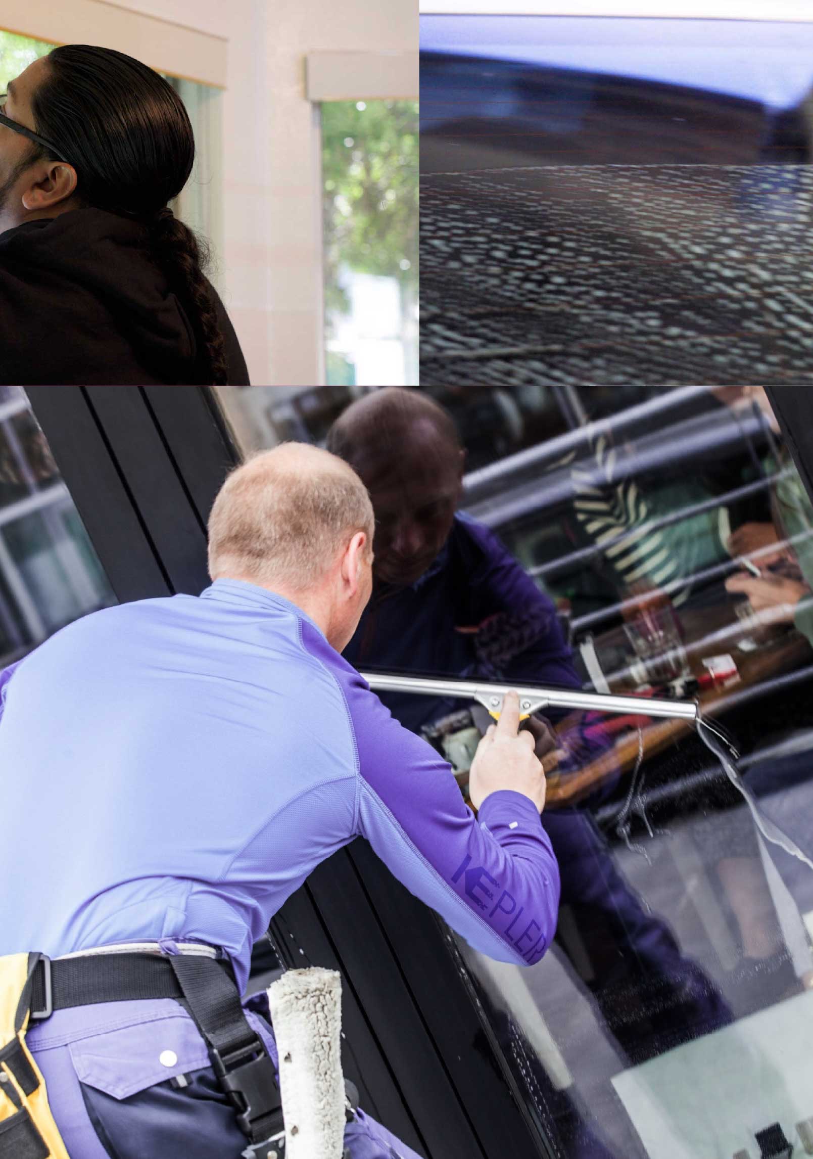 Kepler Skilled Applying Anti-Graffiti Window Film to a Lindenhurst Shop Front