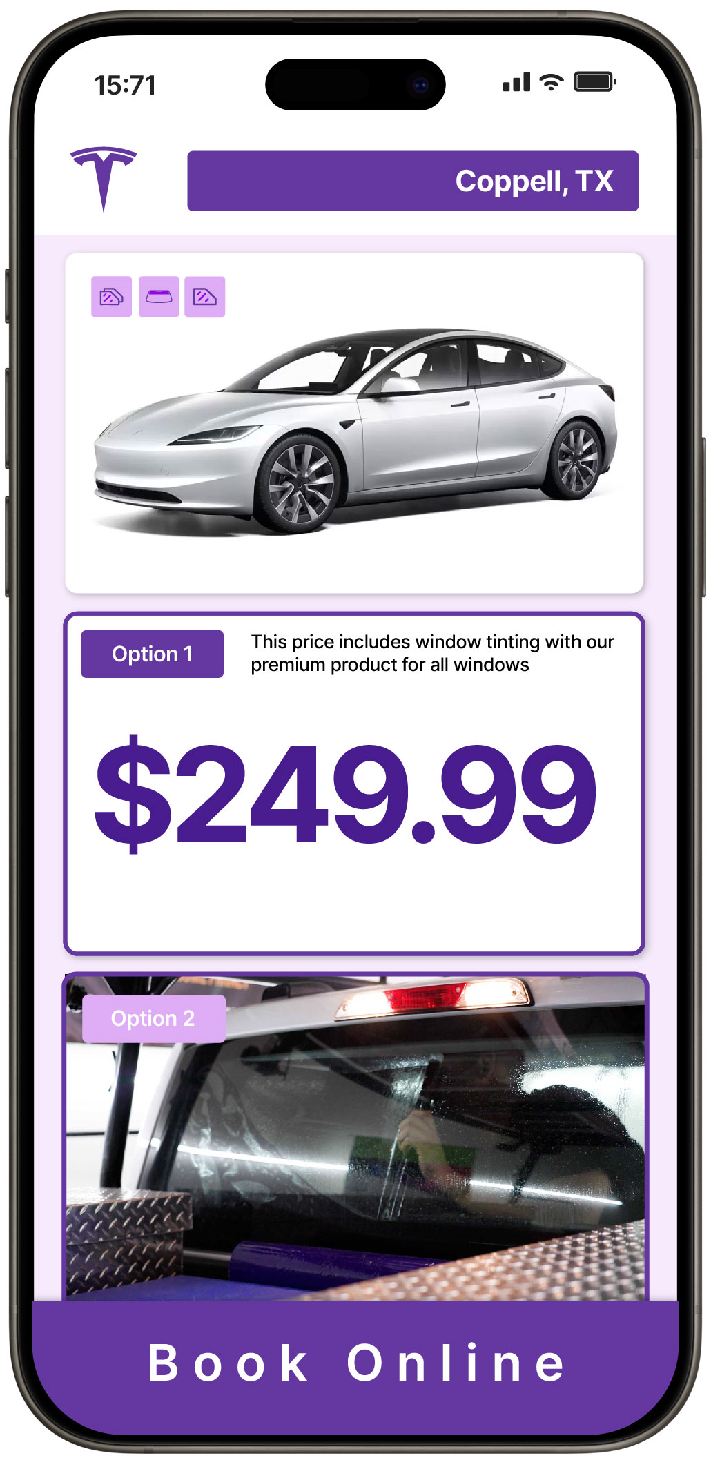 View Reasonable Tesla Window Tinting Prices in Coppell, Texas