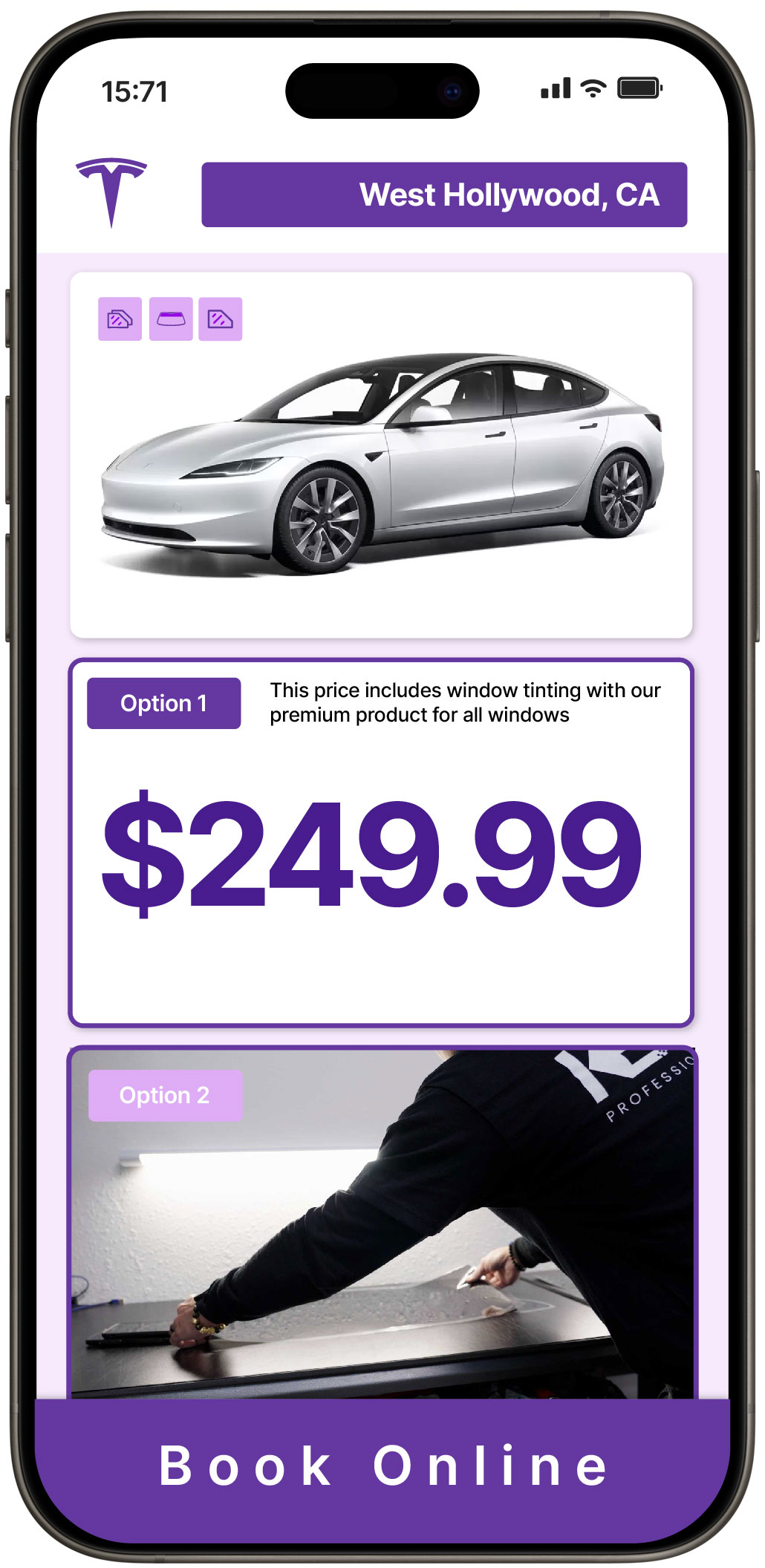 View Reasonable Tesla Window Tinting Costs in West Hollywood, California