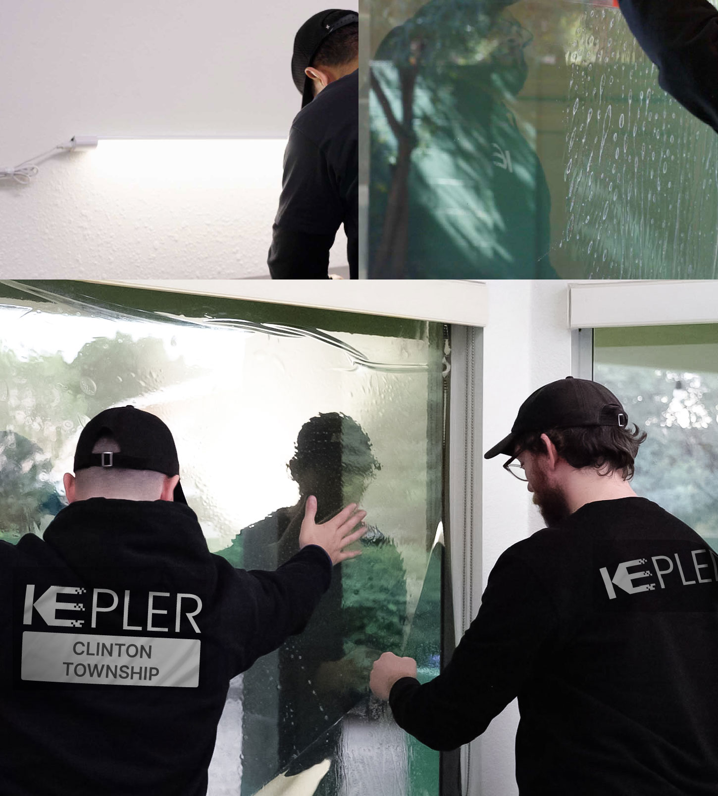 Expert Technician Installing Advanced Window Tint to Home in Clinton Township