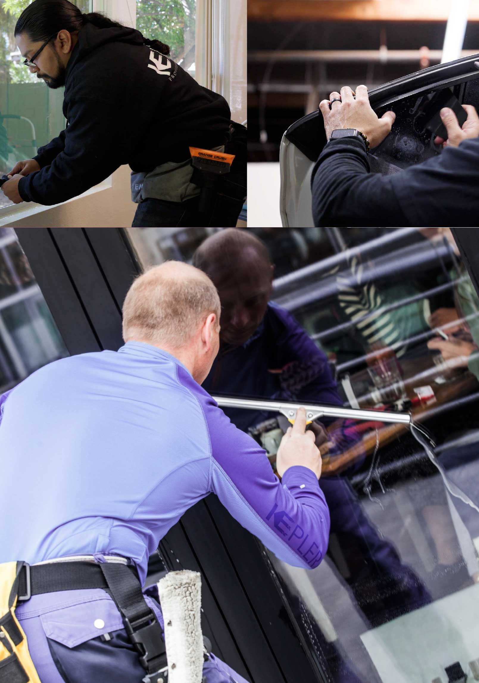 Kepler Skilled Applying Anti-Graffiti Window Film to a Holt Shop Front