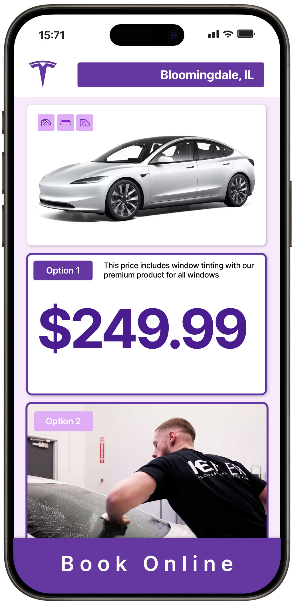 View Reasonable Tesla Window Tinting Prices in Bloomingdale, Illinois