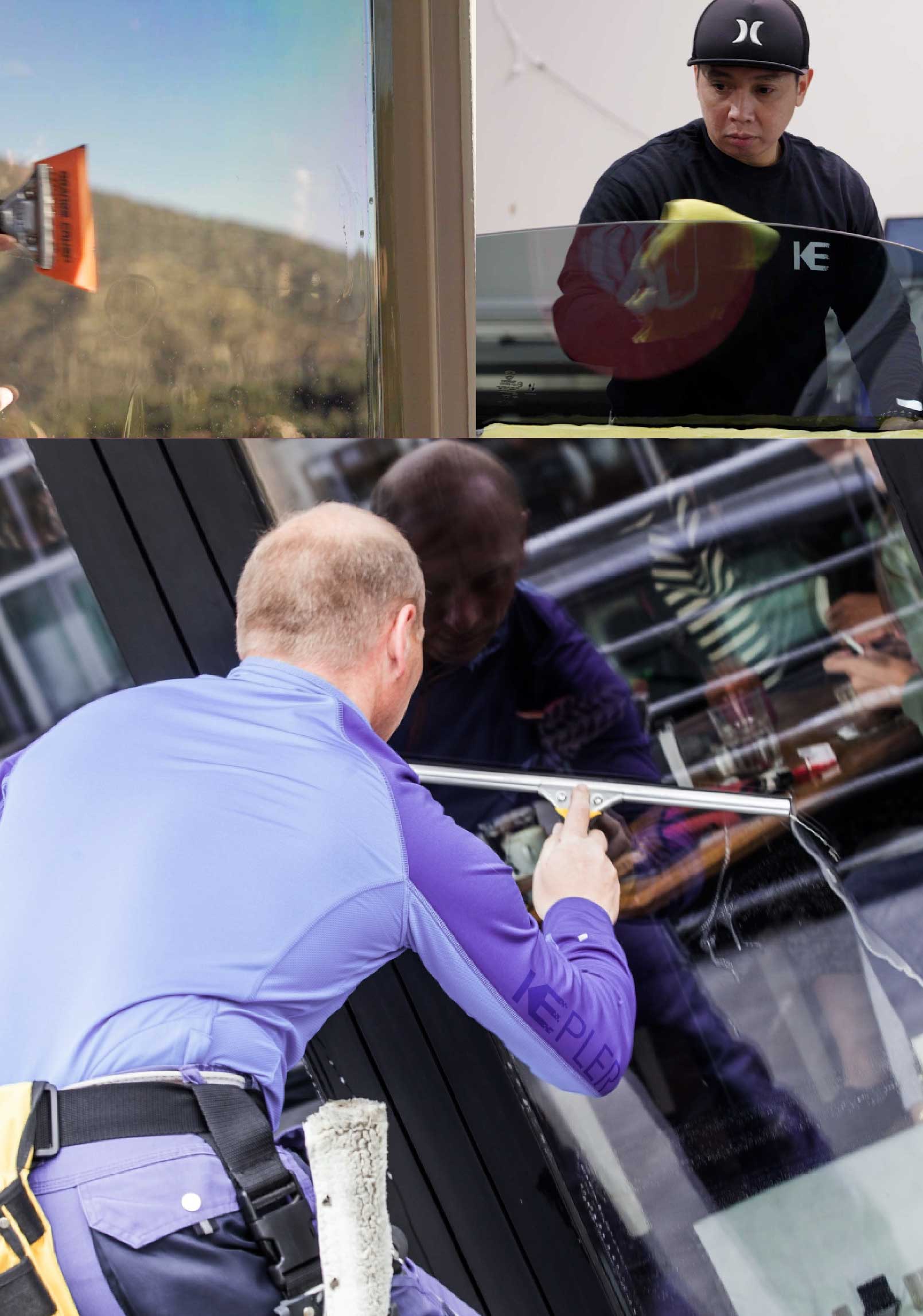 Kepler Professional Applying Anti-Graffiti Window Film to a Portsmouth Shop Front