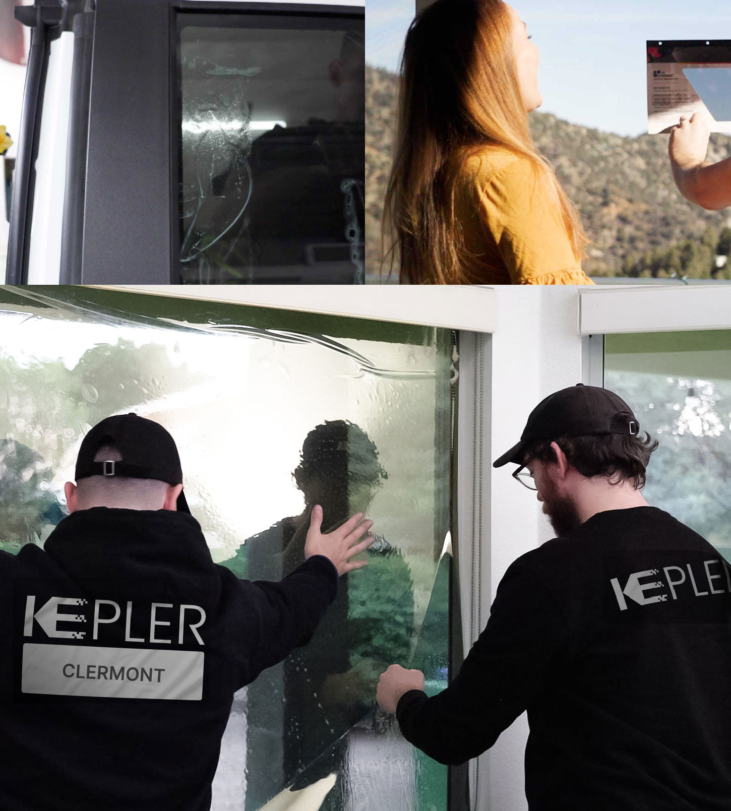 Kepler Technician Installing High-tech Window Tint to Home in Clermont