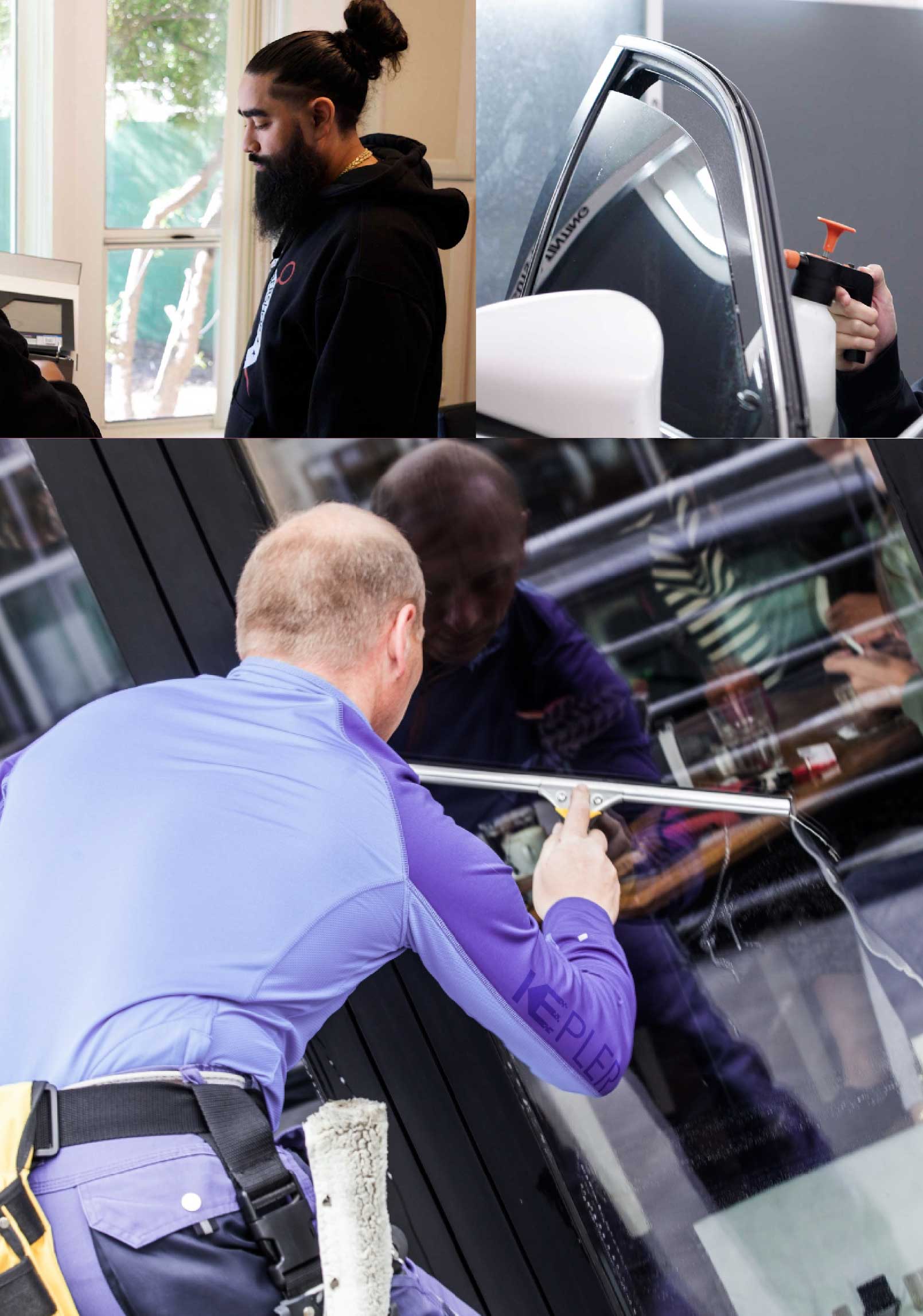 Kepler Expert Applying Anti-Graffiti Window Film to a Poughkeepsie Shop Front