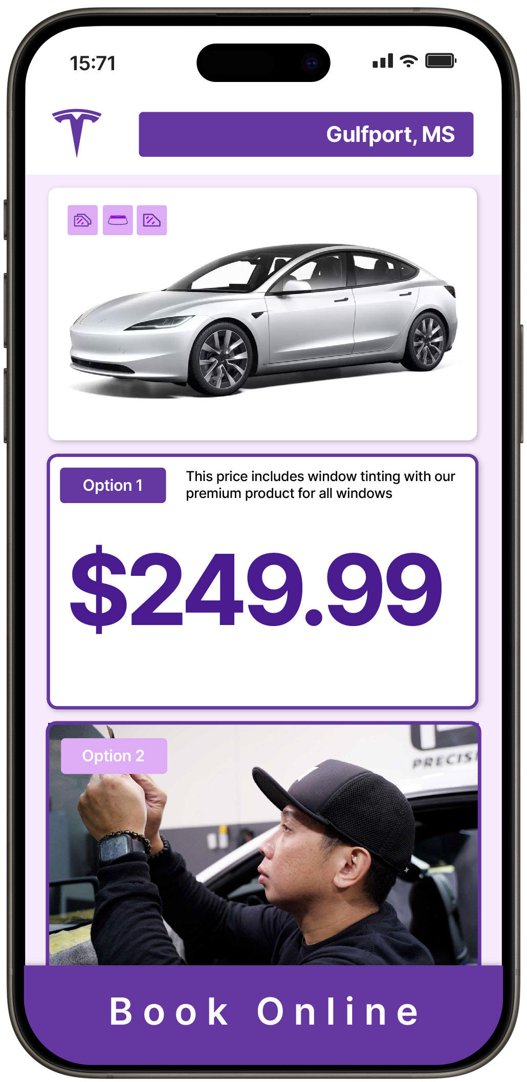 View Reasonable Tesla Window Tinting Costs in Gulfport, Mississippi