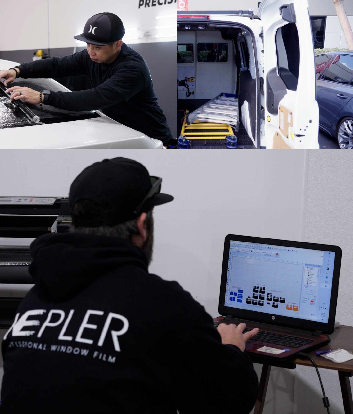 Ceramic Window Tinting Expert Cutting Film in Sikeston, Missouri