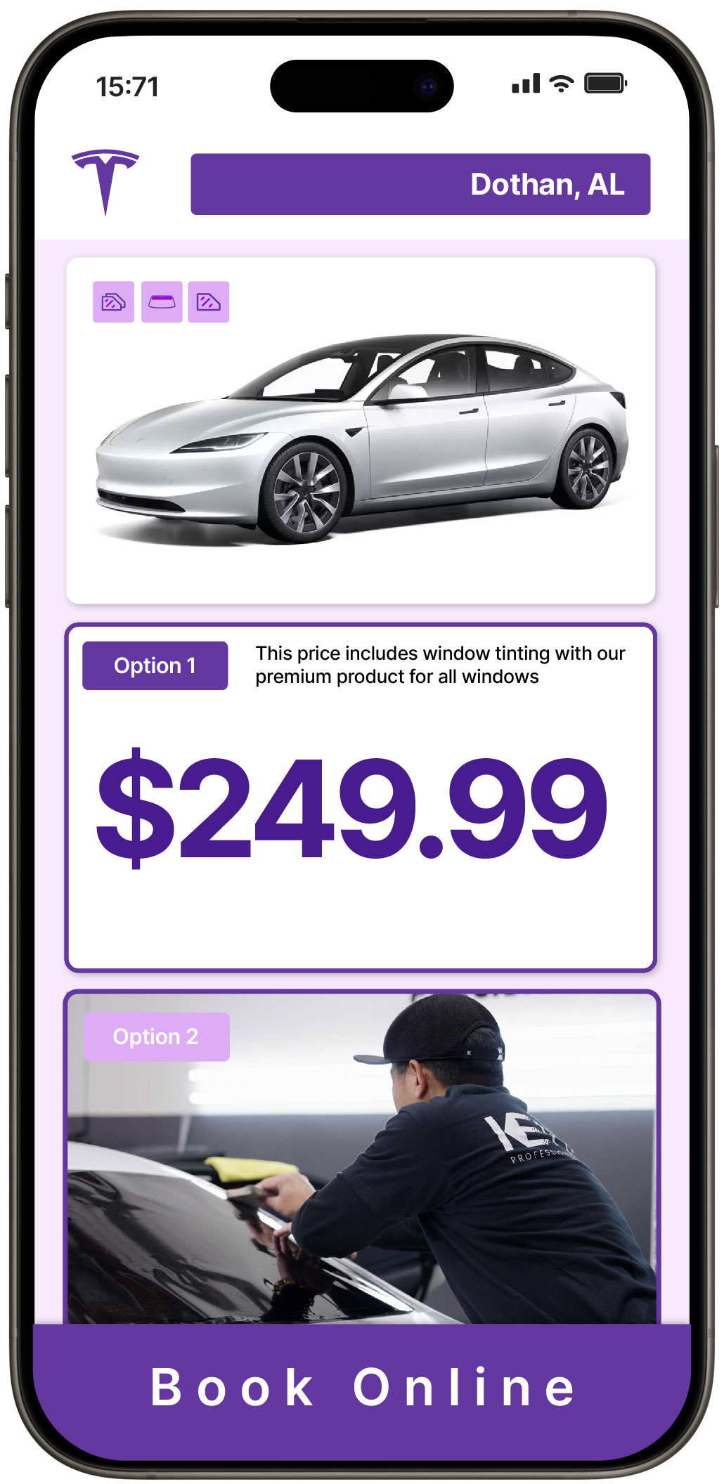 View Reasonable Tesla Window Tinting Prices in Dothan, Alabama