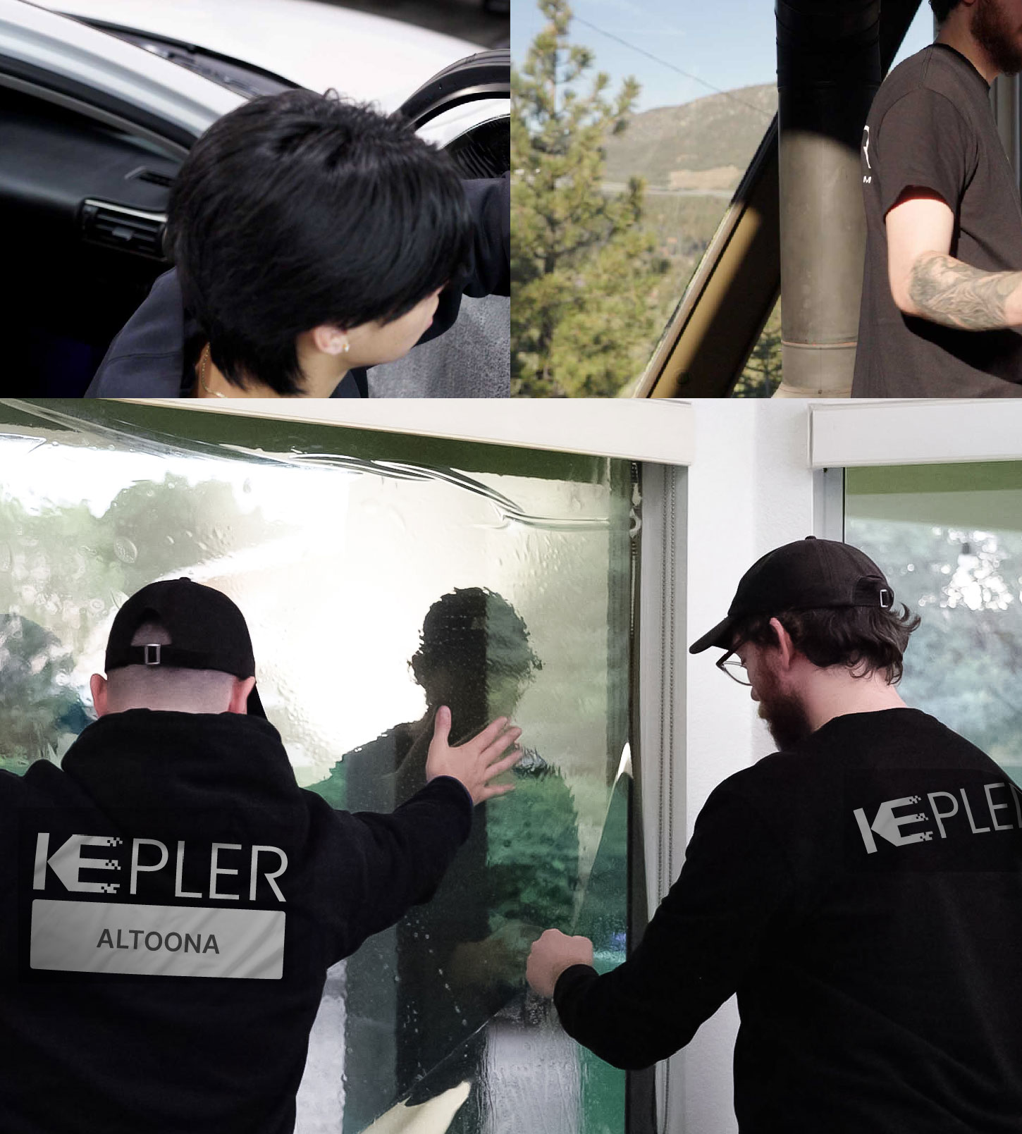 Kepler Technician Installing Ceramic Window Tint to Home in Altoona