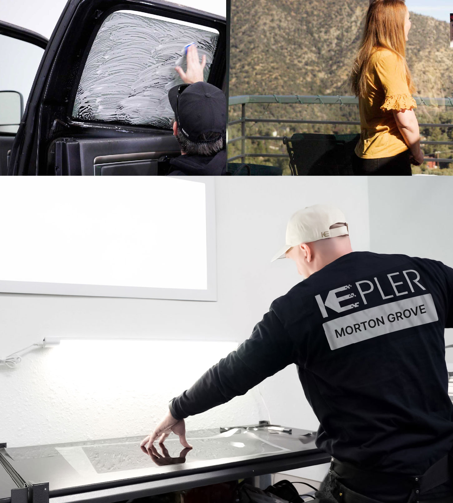 Window Tinting Specialist Cutting Film in Morton Grove, Illinois